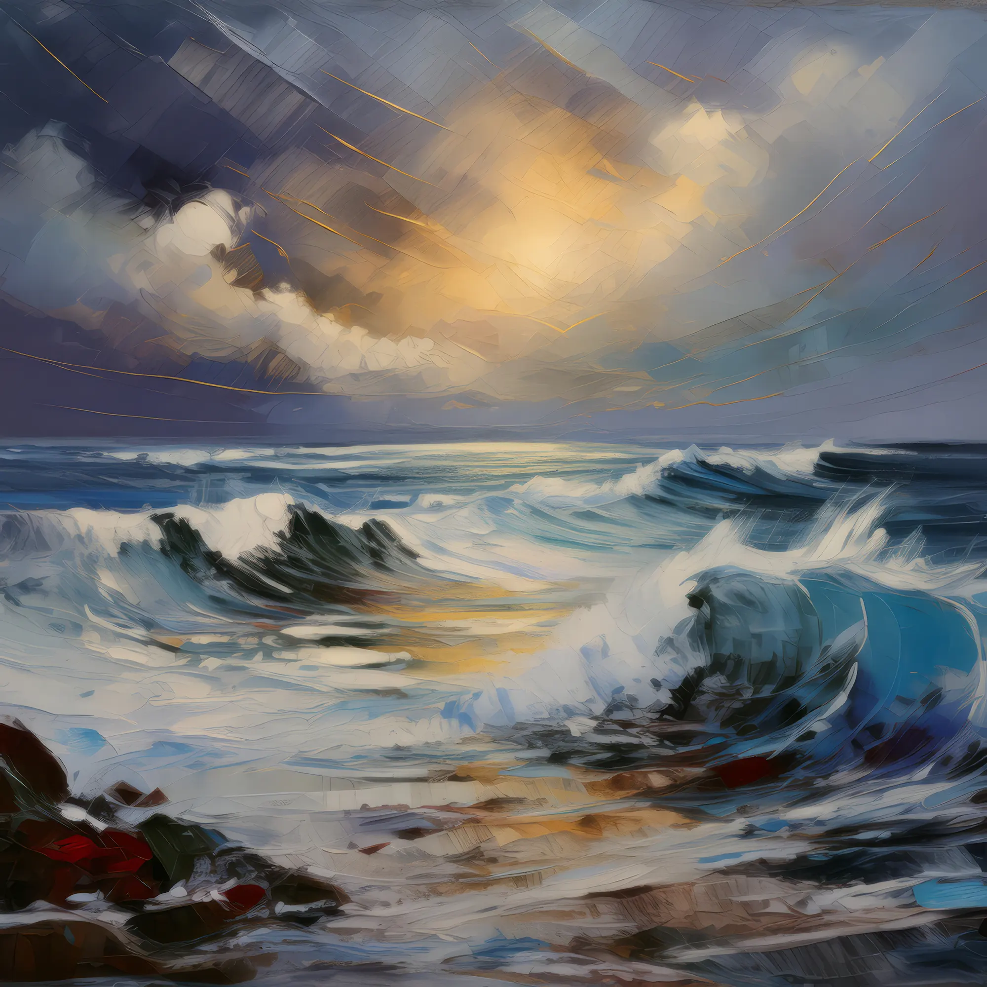 Painting: Frozen Ocean Waves
