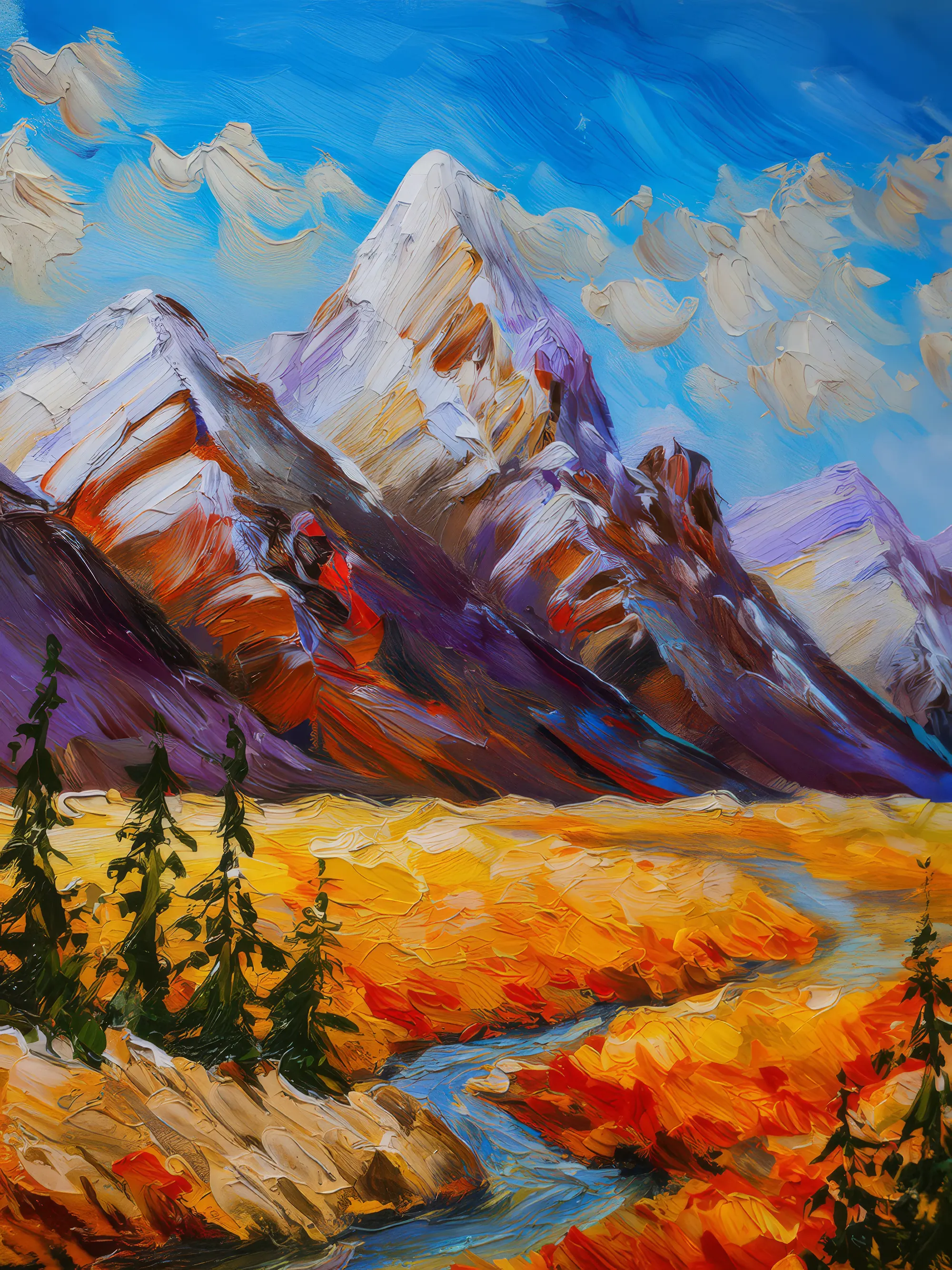 Painting: Frozen Peaks of Boreal Desert