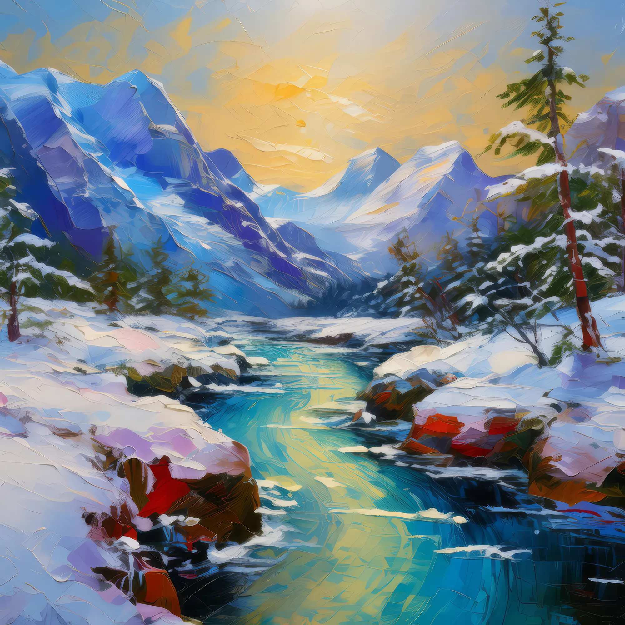 Painting: Frozen Polar River
