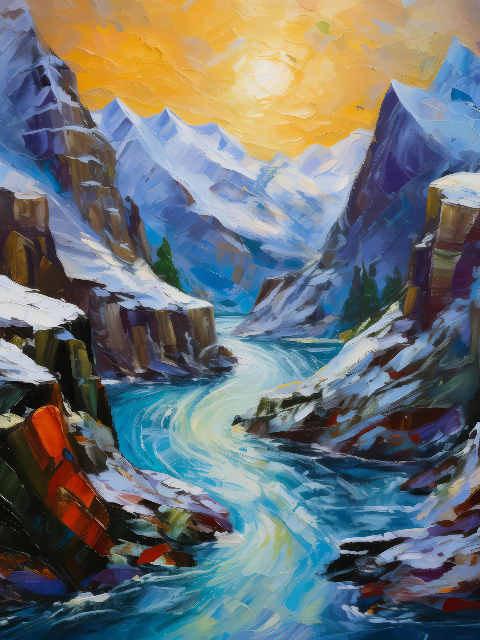 Painting: Frozen River Canyon