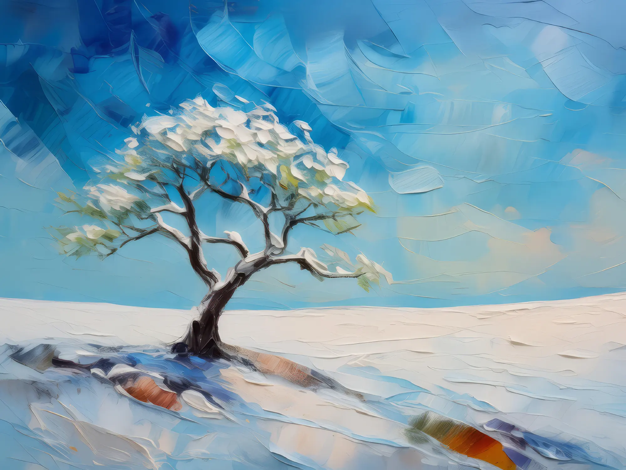 Painting: Frozen Solitude in Arctic Desert