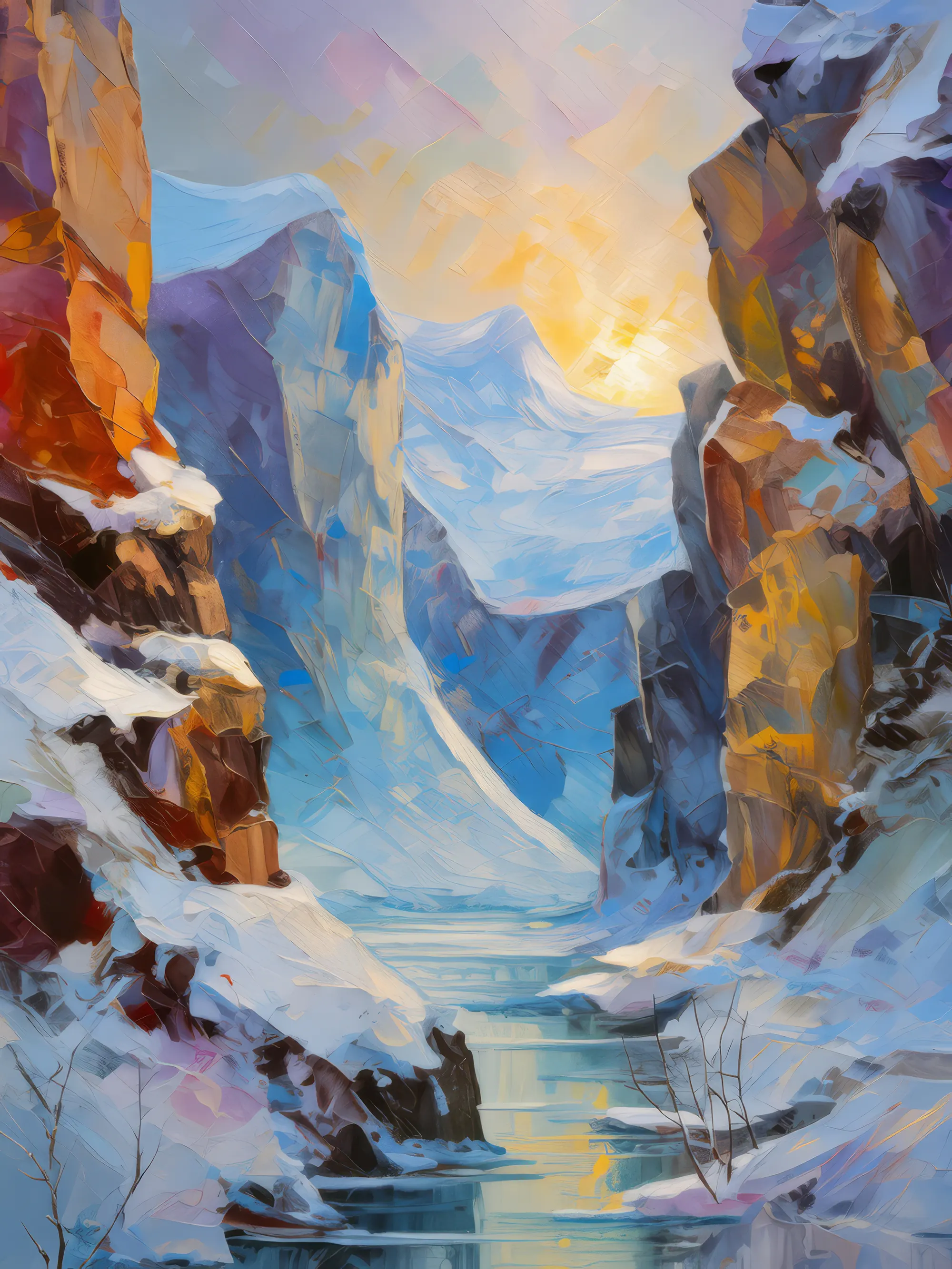 Painting: Frozen Tundra Chasm