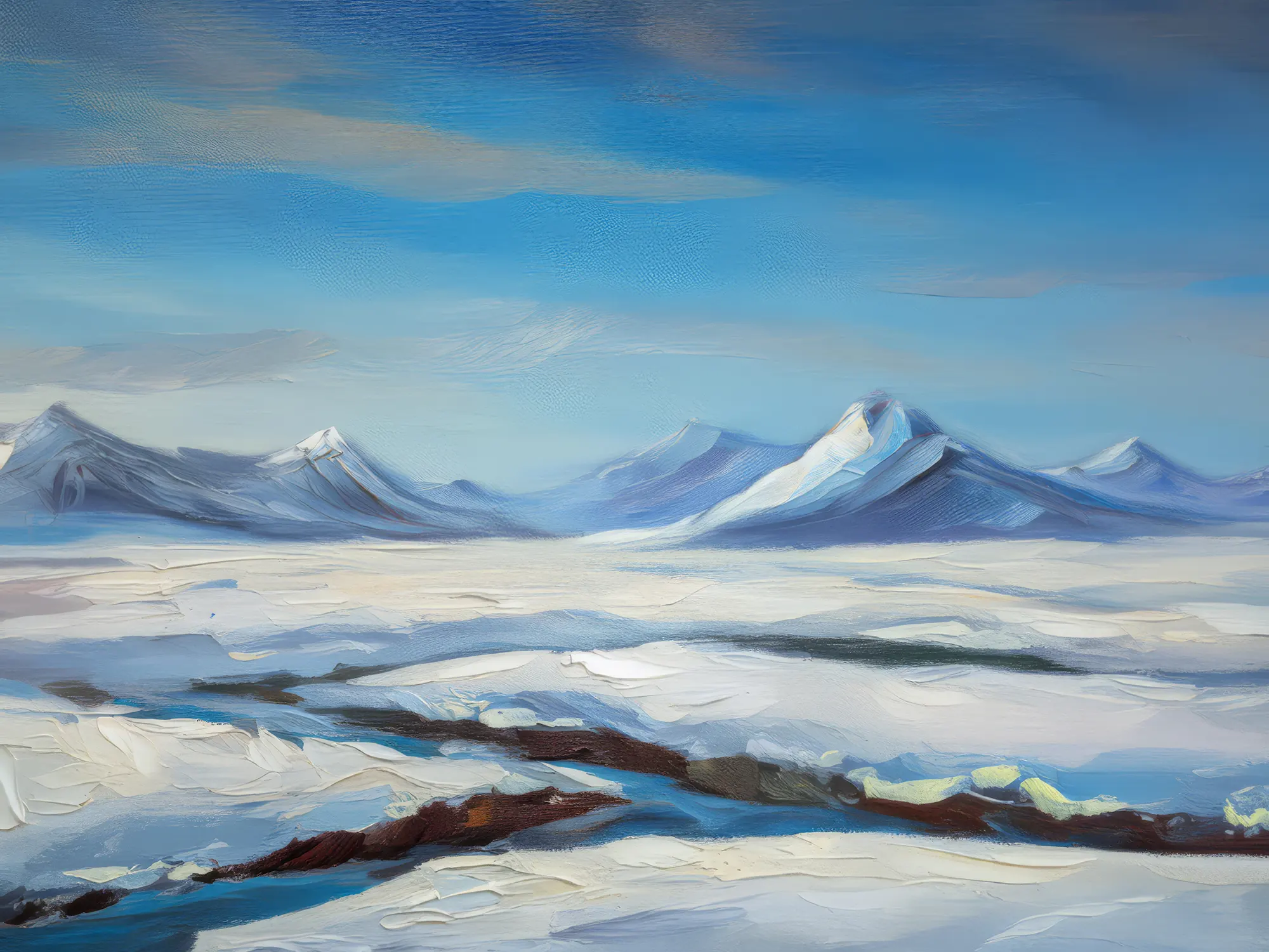 Painting: Frozen Tundra Landscape