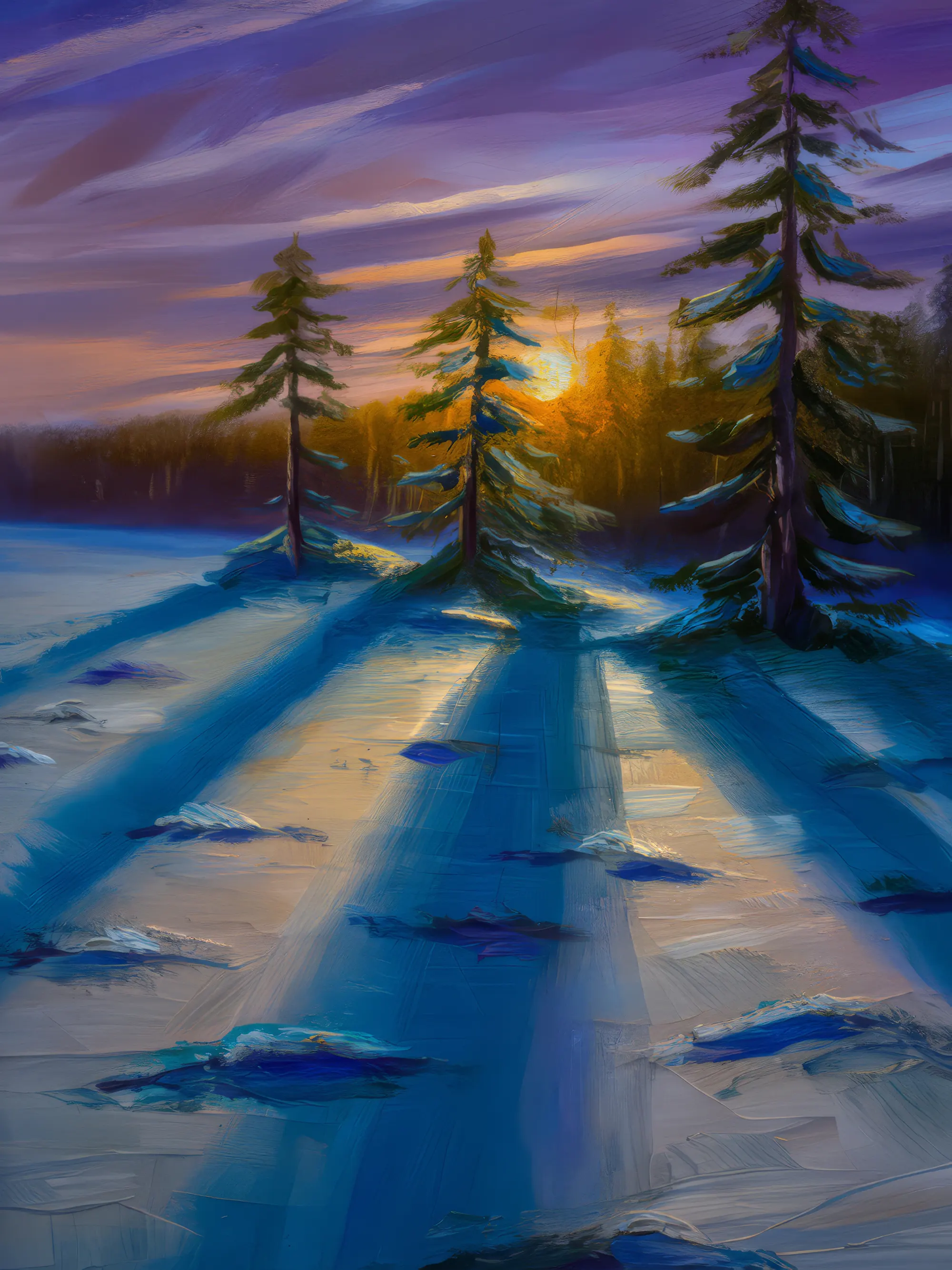 Painting: Ghostly Shadows on Boreal Sand