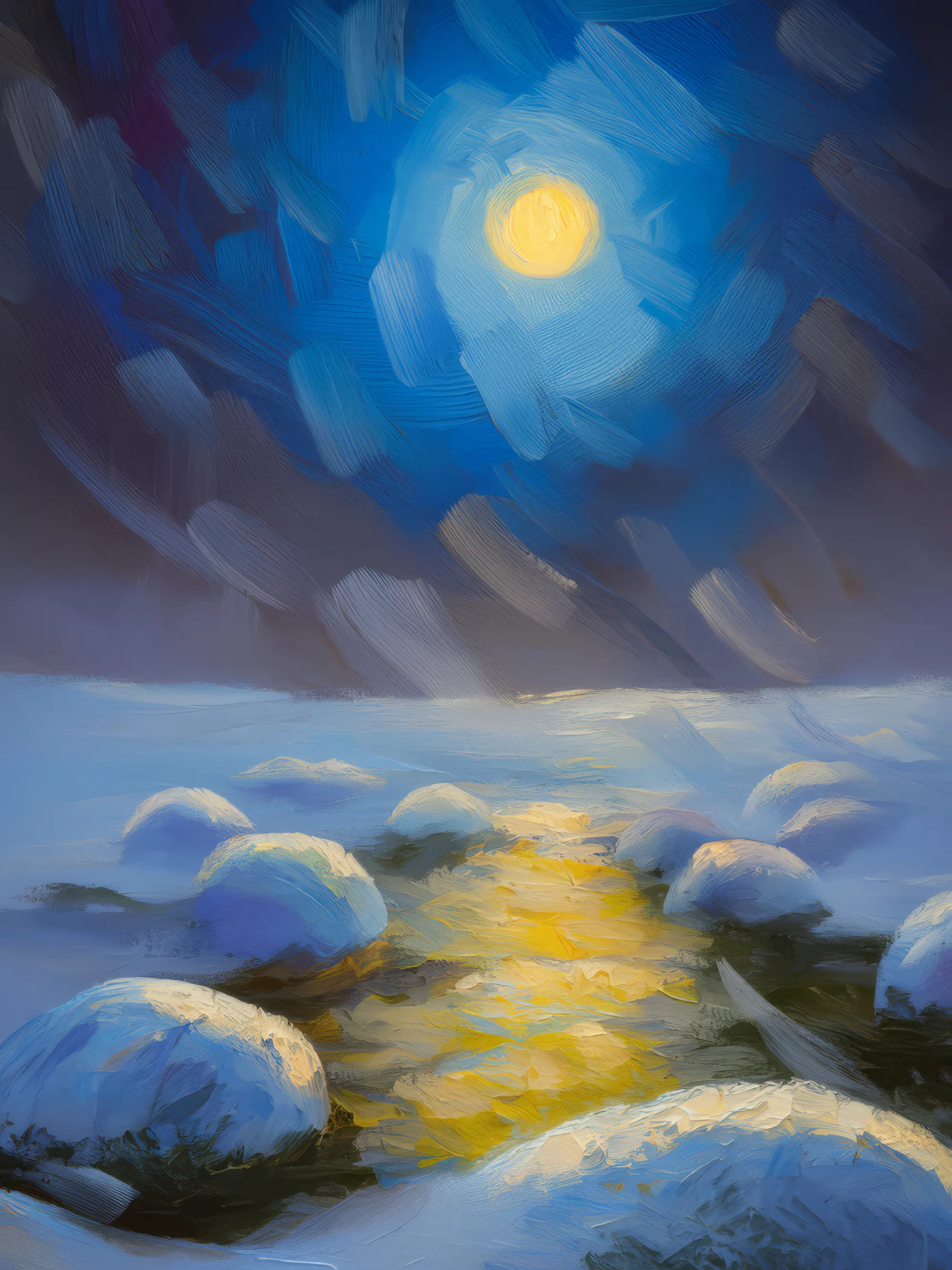 Painting: Ghostly Shadows on Snow