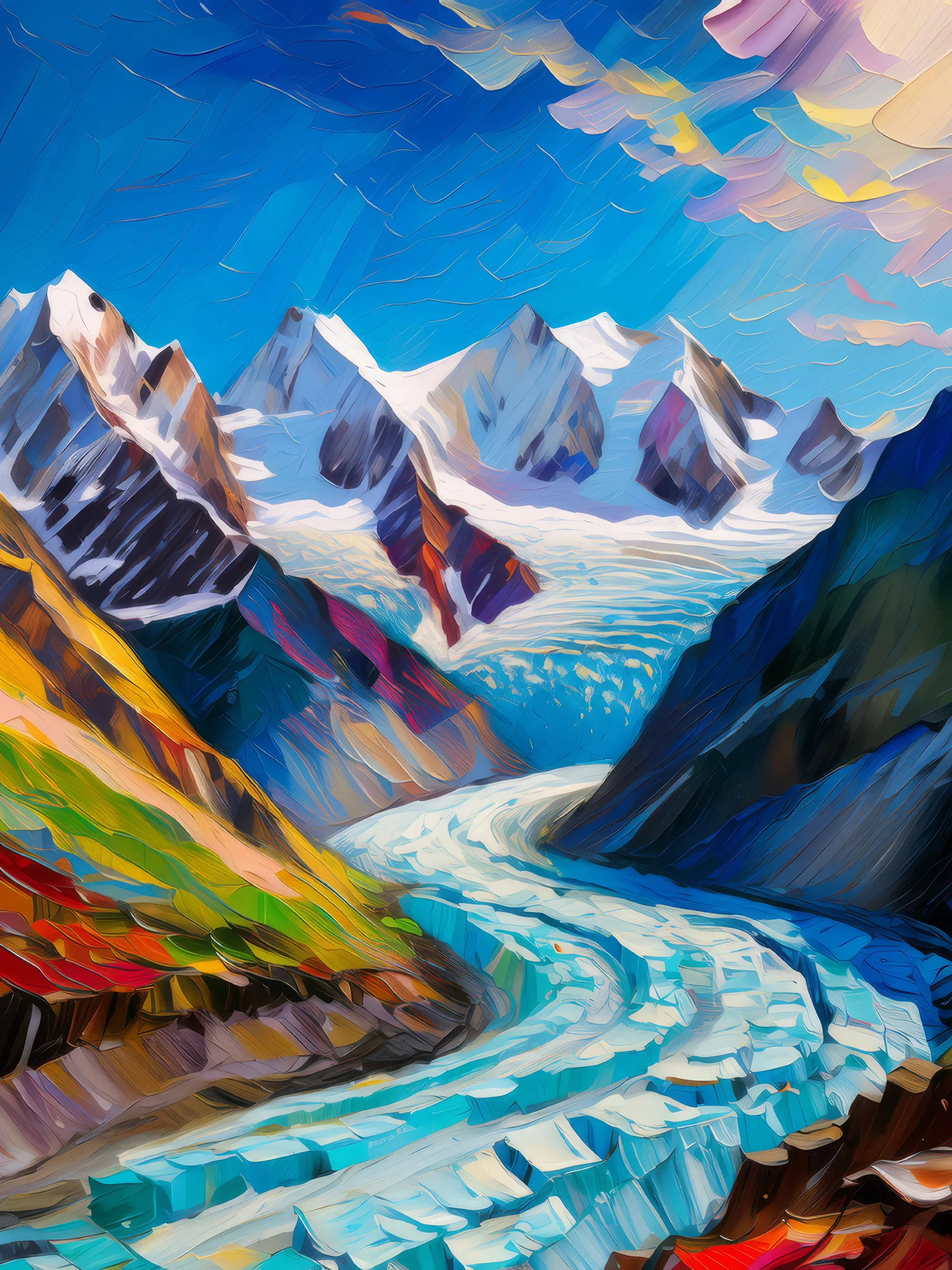 Painting: Glacial Alpine Majesty