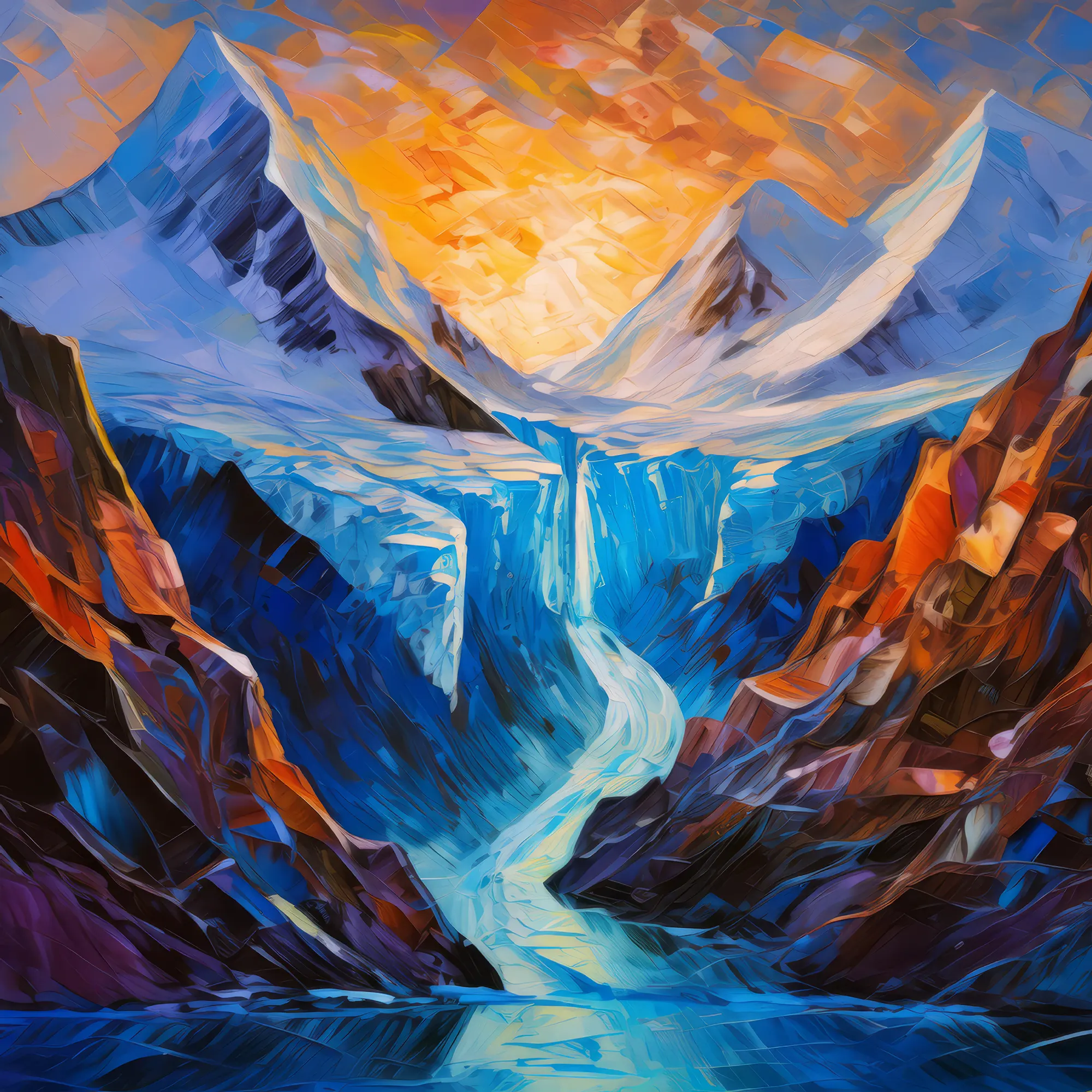 Painting: Glacial Crevasse