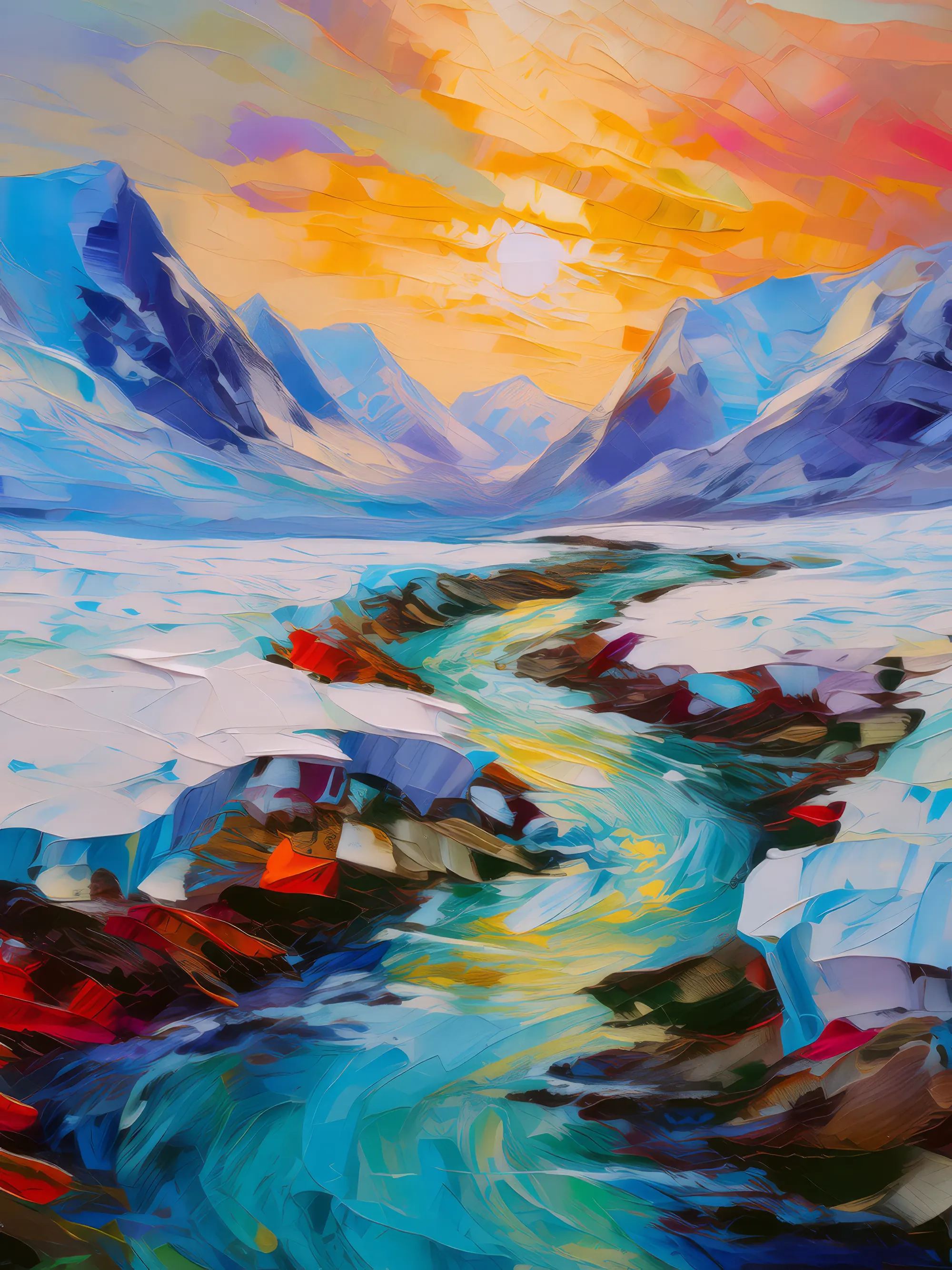Painting: Glacial Desert Stream