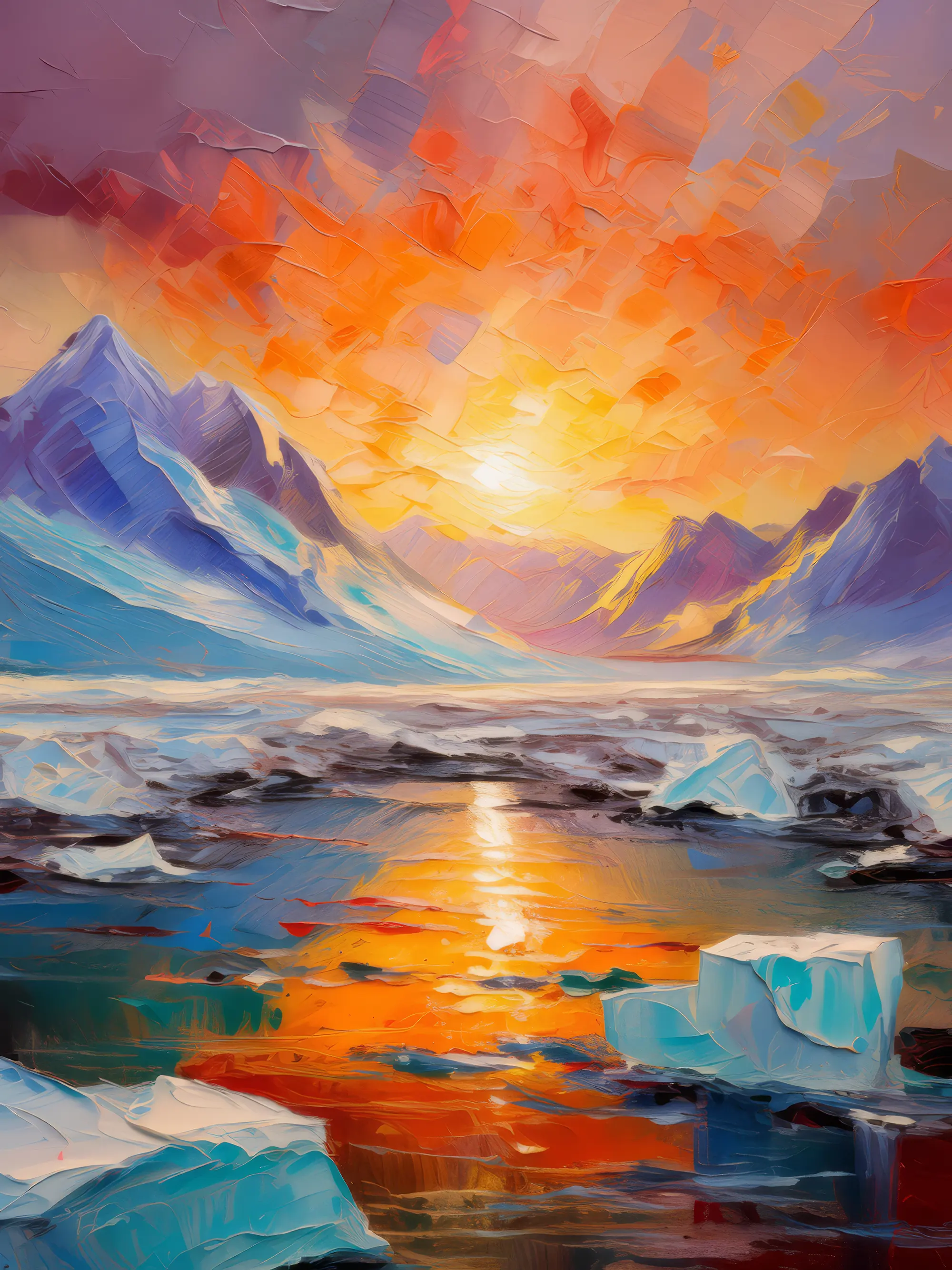 Painting: Glacial Desert Sunrise