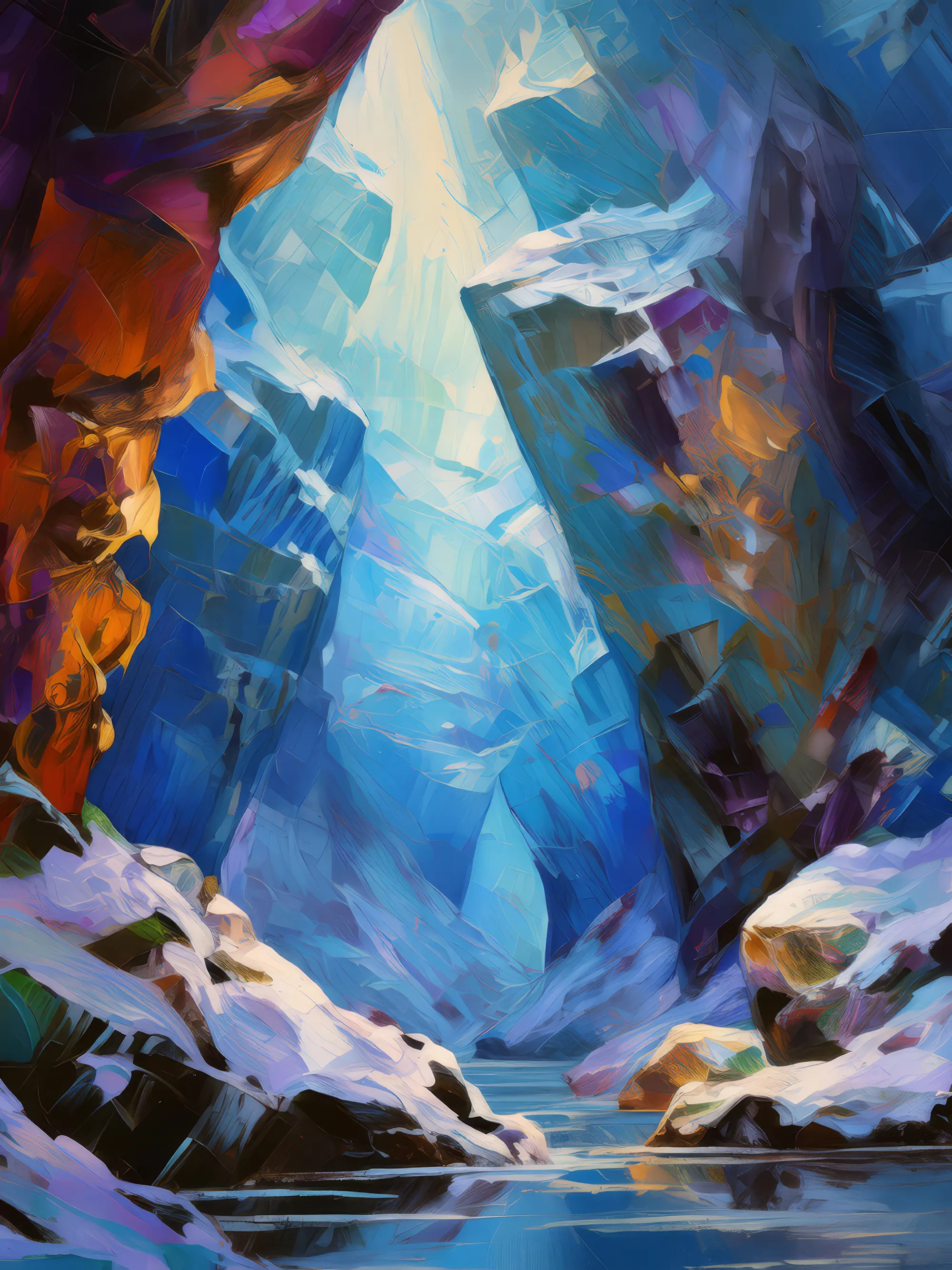 Painting: Glacial Ice Caverns