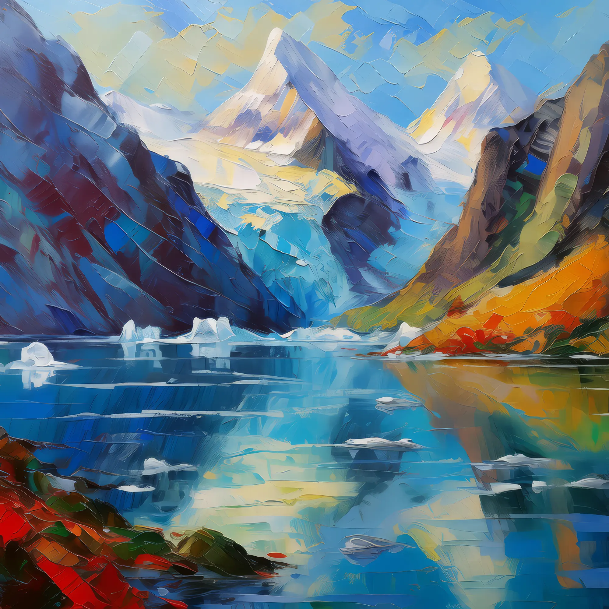 Painting: Glacial Mountain Lake