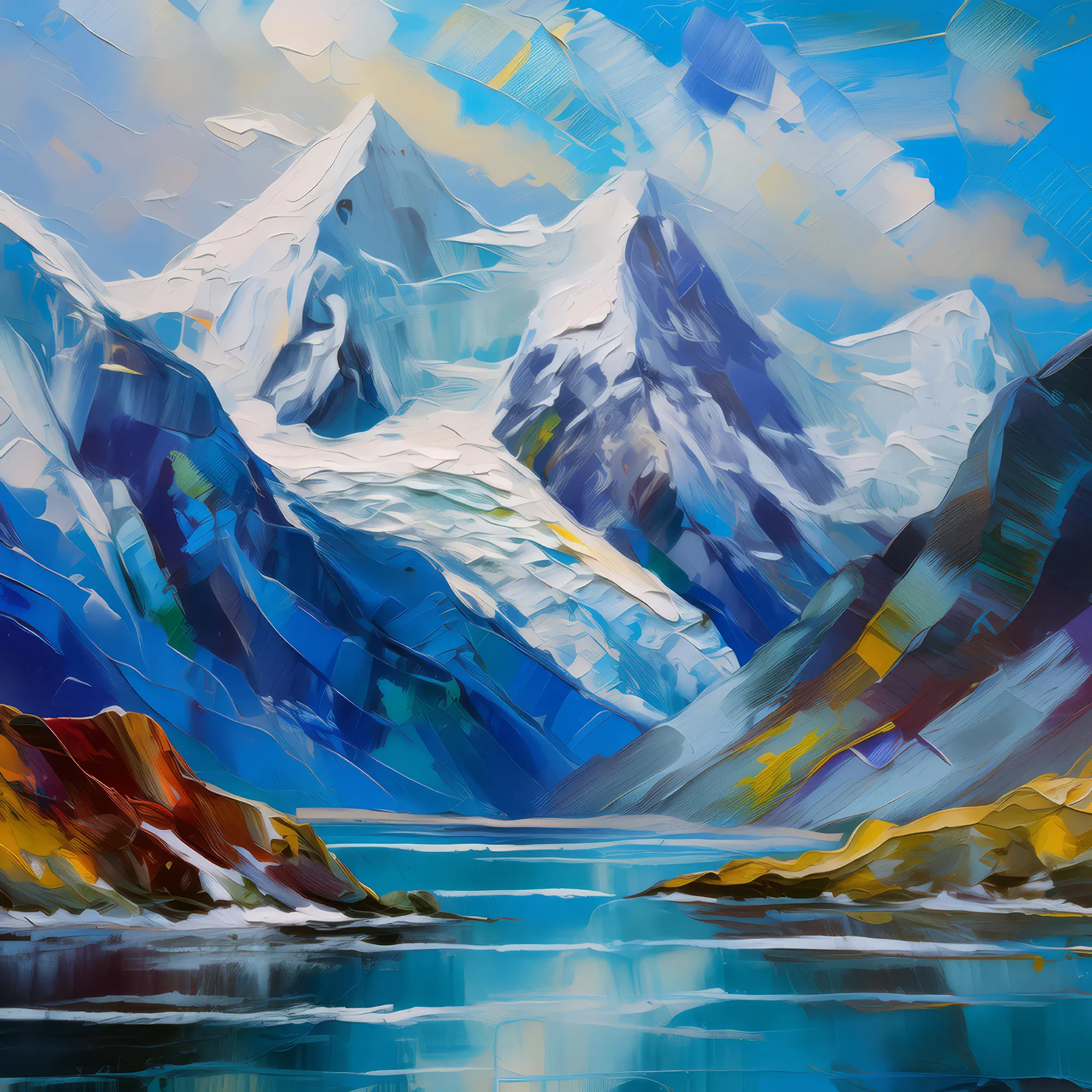 Painting: Glacial Mountain Range