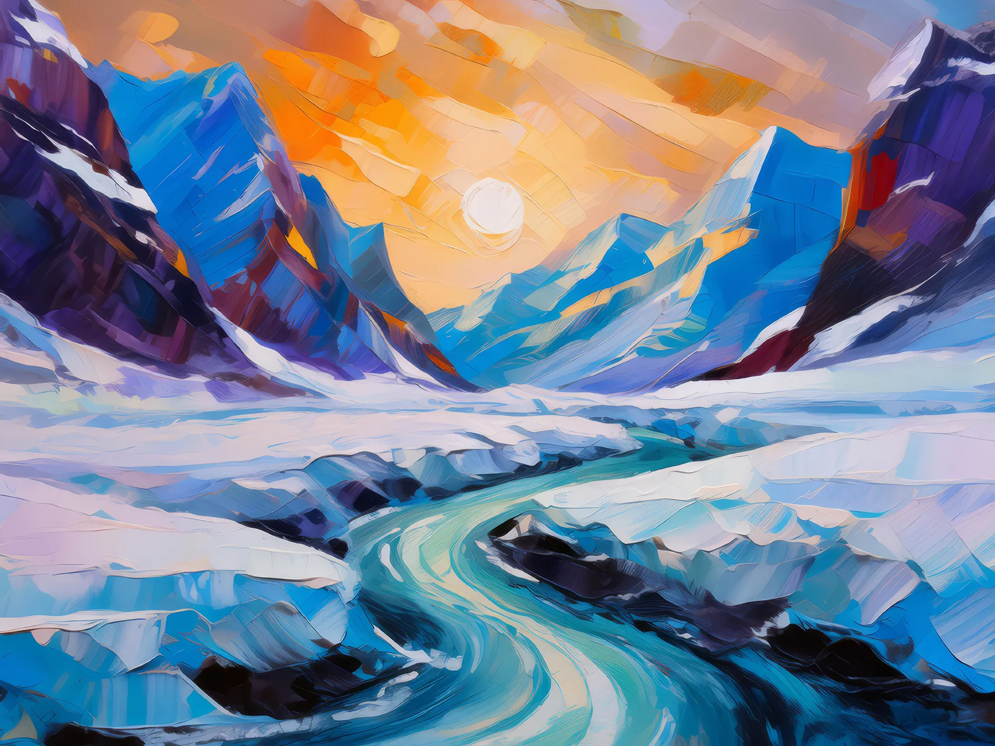Painting: Glacial Passages of Arctic Desert