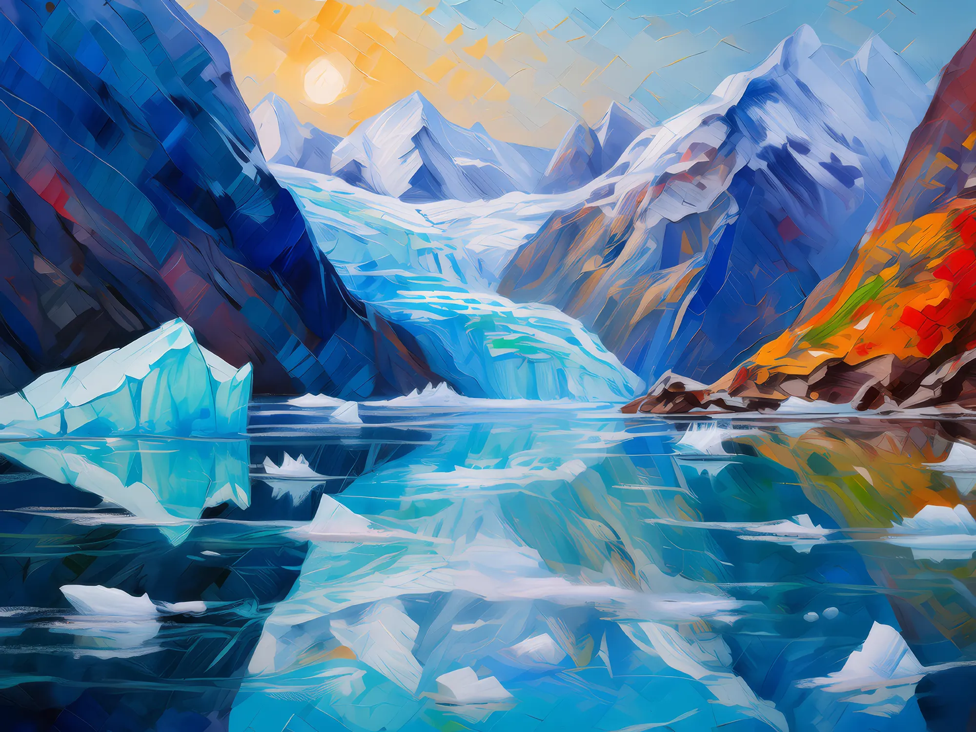Painting: Glacial Waters of the Fjord