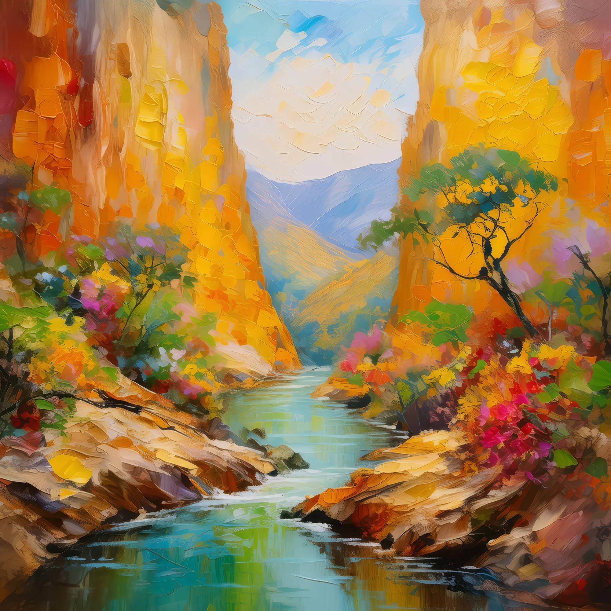 Painting: Golden Canyon Chasm