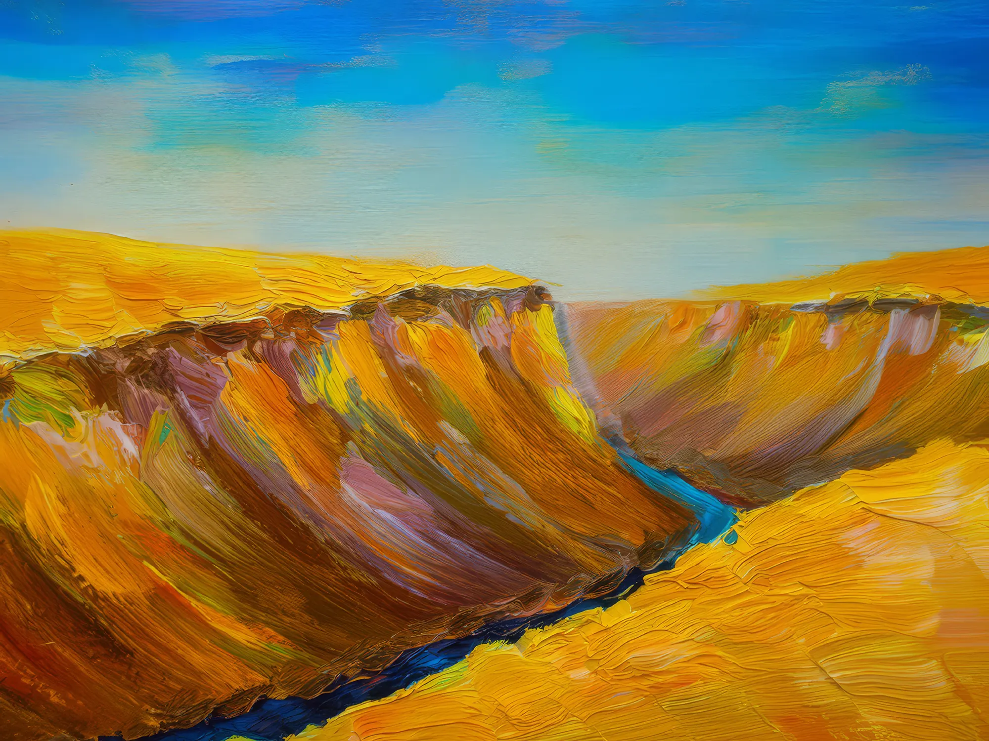 Painting: Golden Desert Chasm