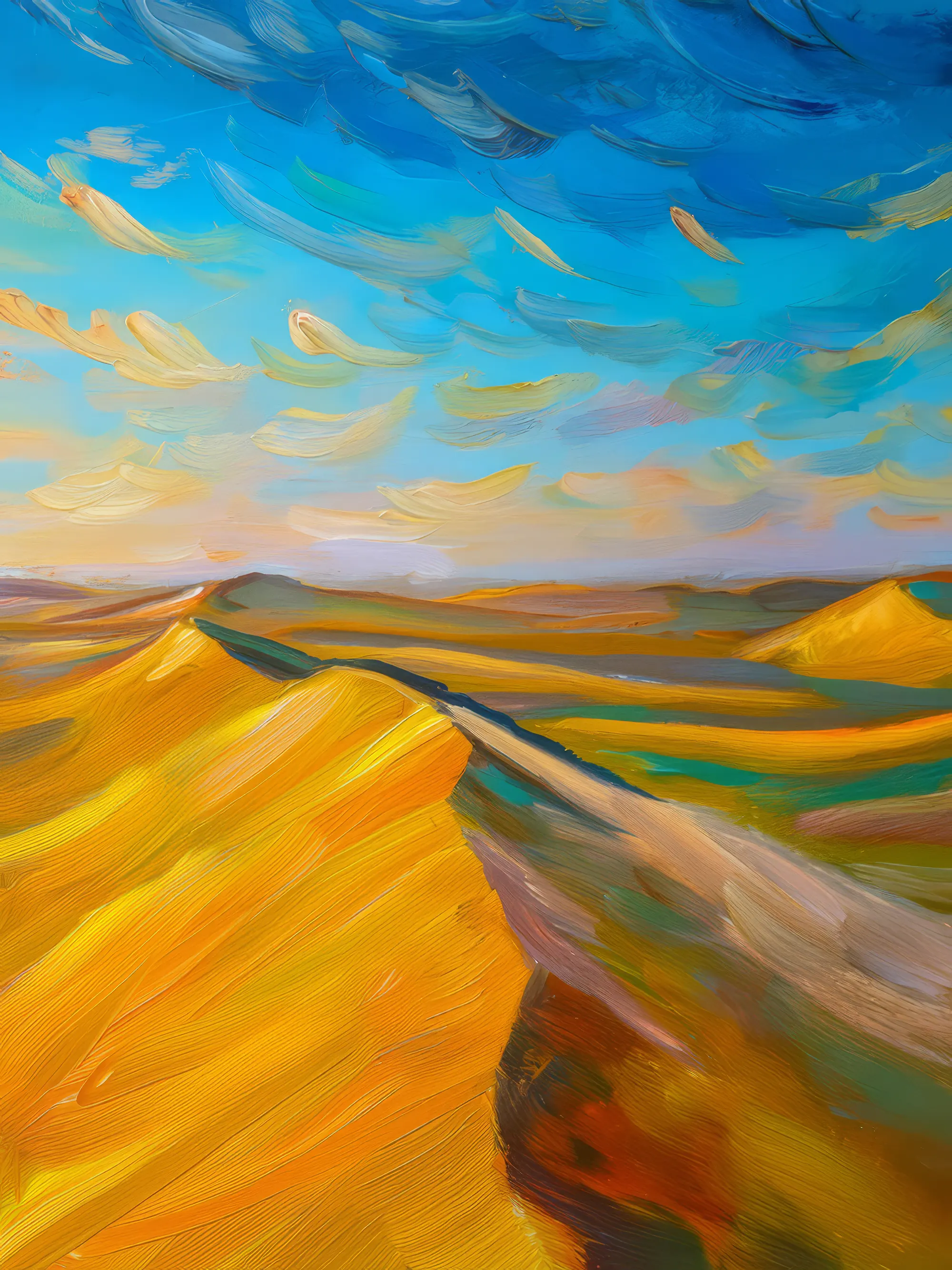 Painting: Golden Desert Dunes