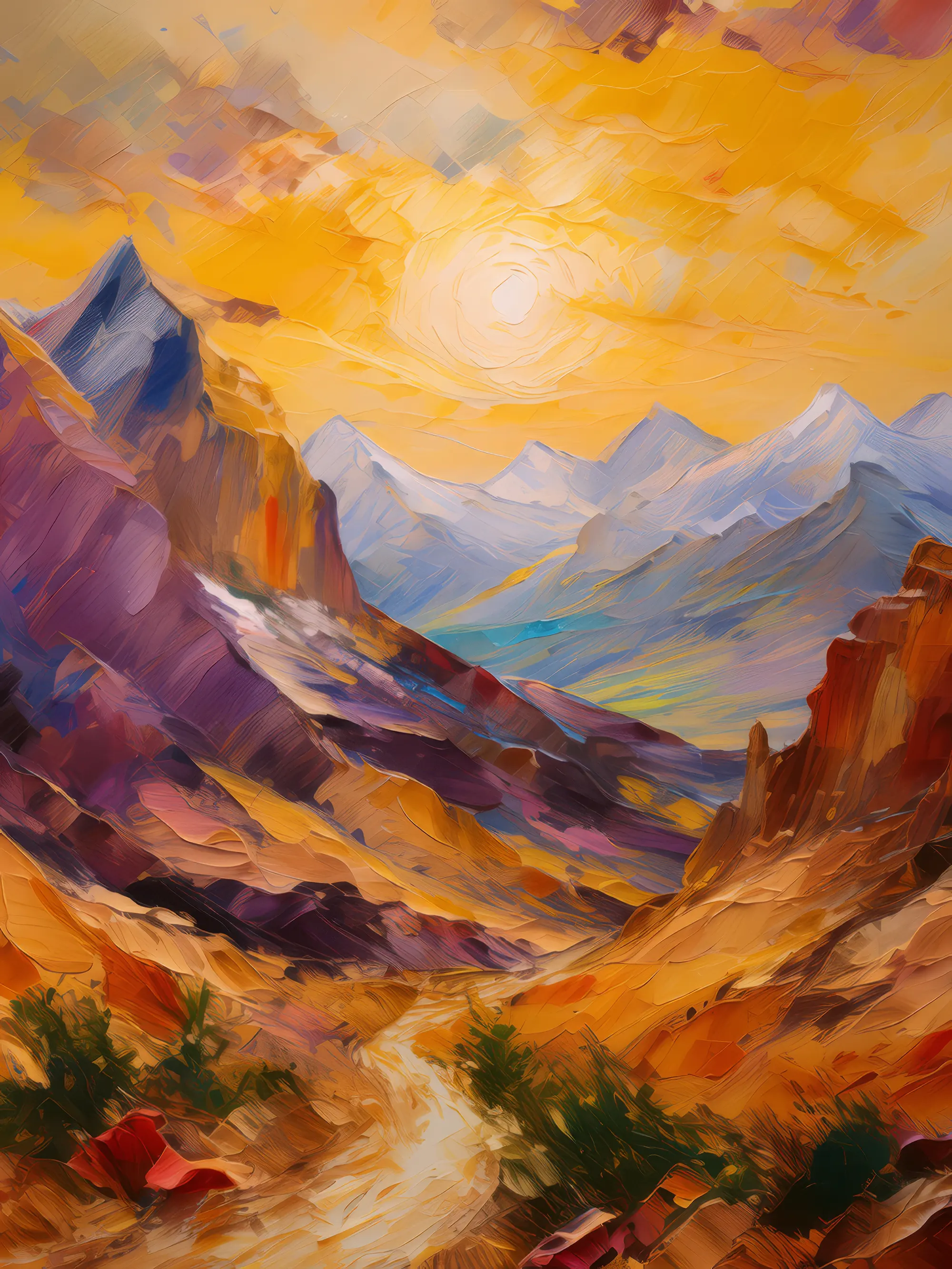 Painting: Golden Hour Alpine Desert