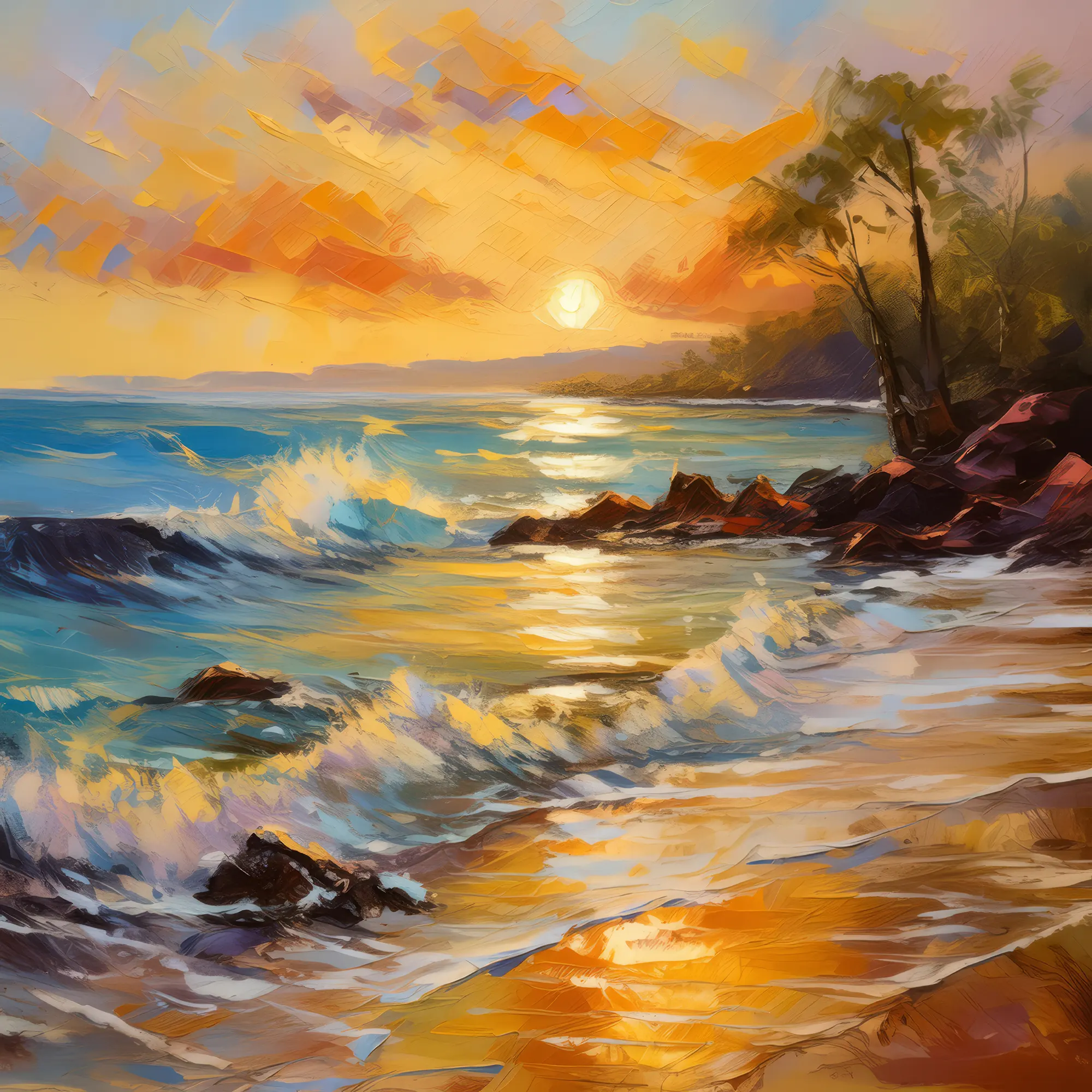 Painting: Golden Hour Beach