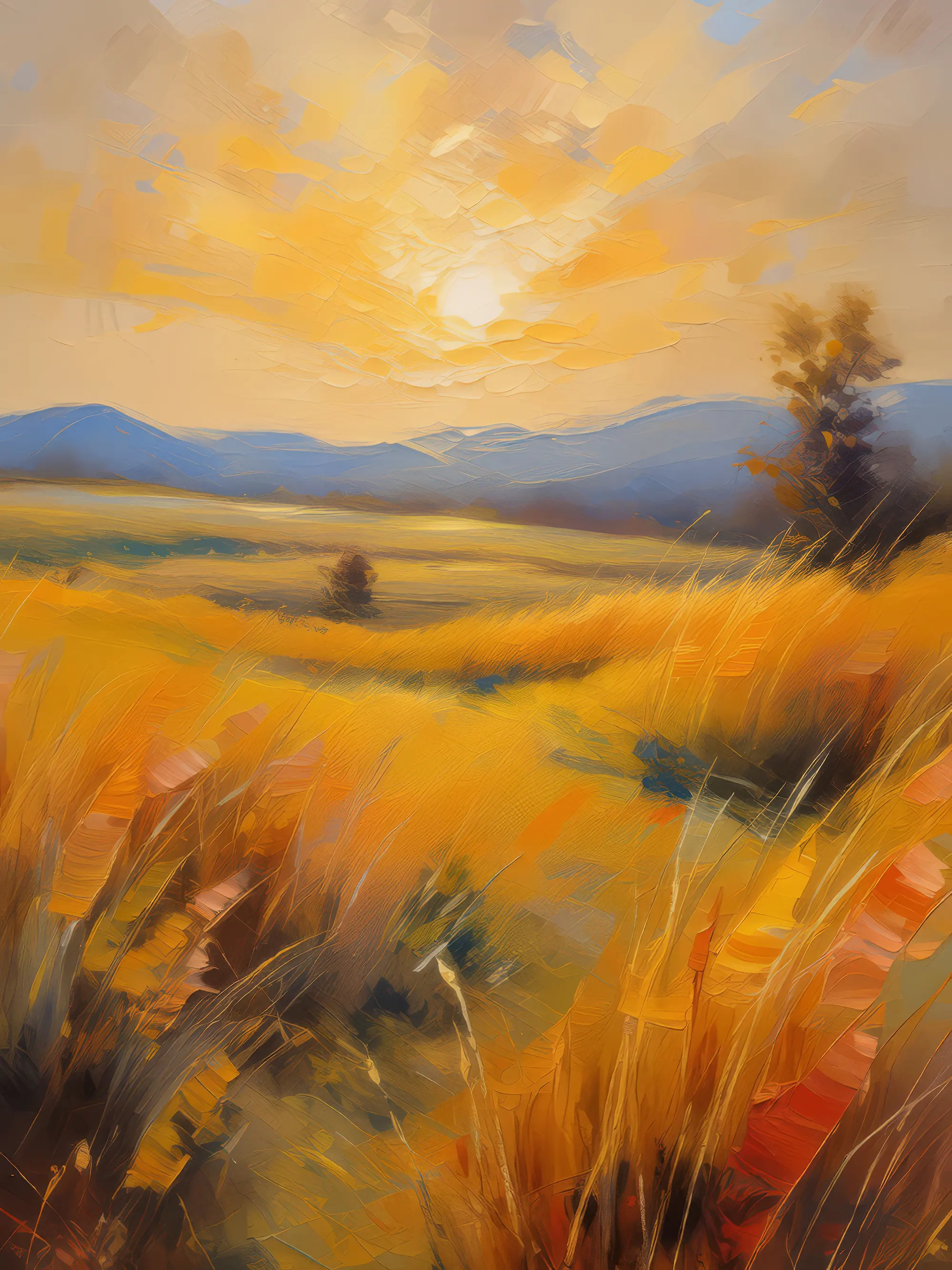 Painting: Golden Hour Grassland
