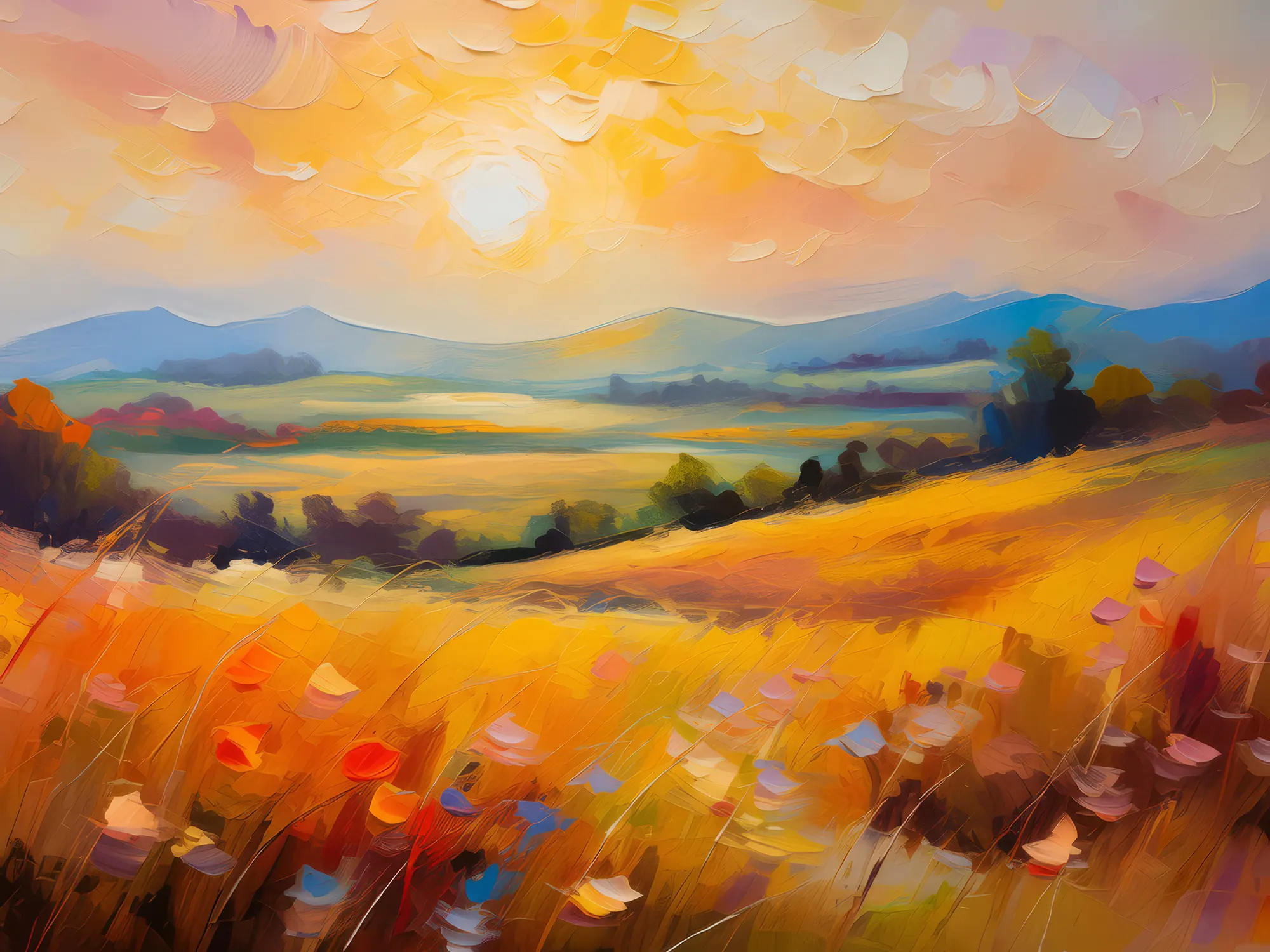 Painting: Golden Hour on Grassland