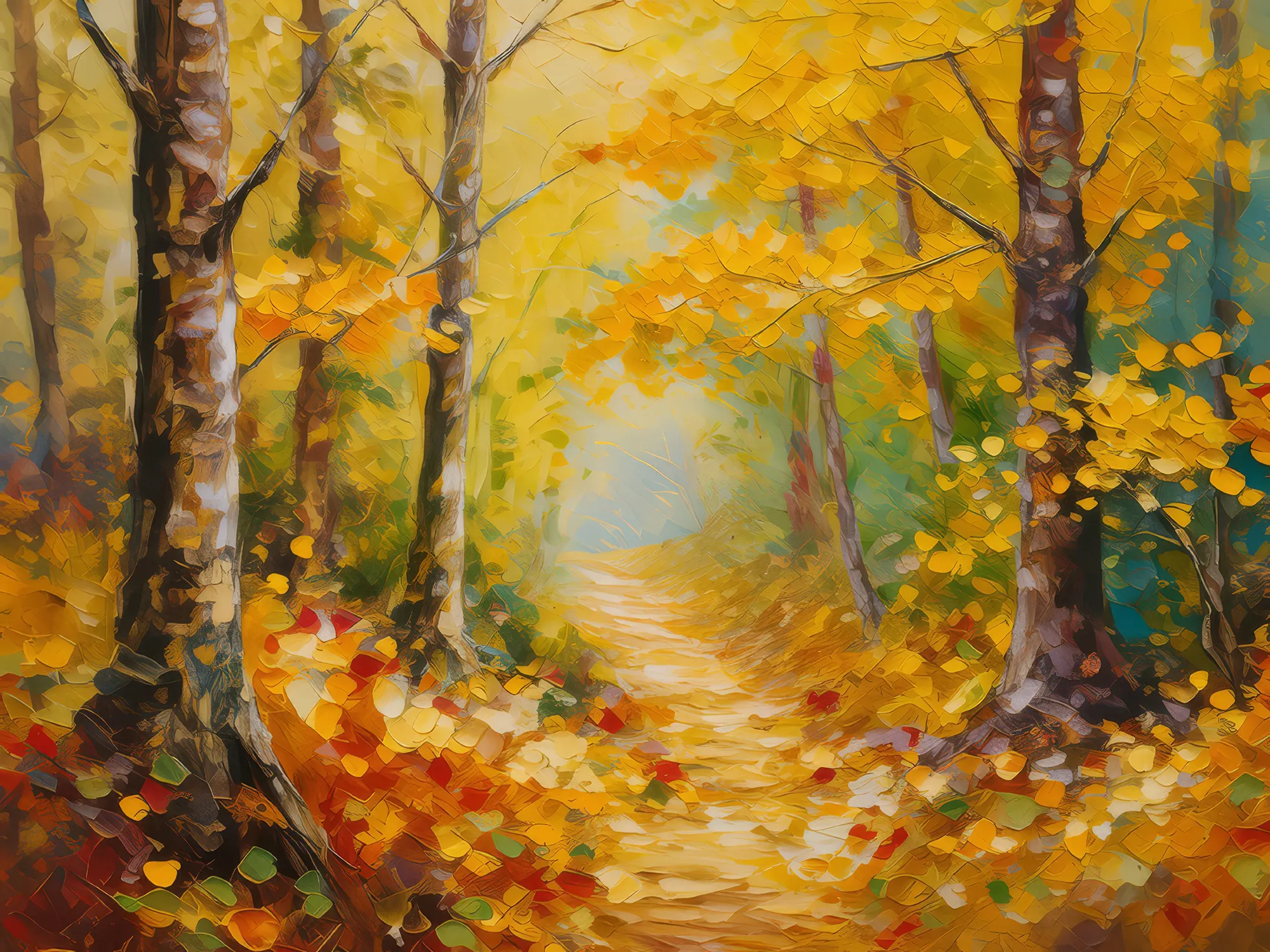 Painting: Golden Leaves Trail