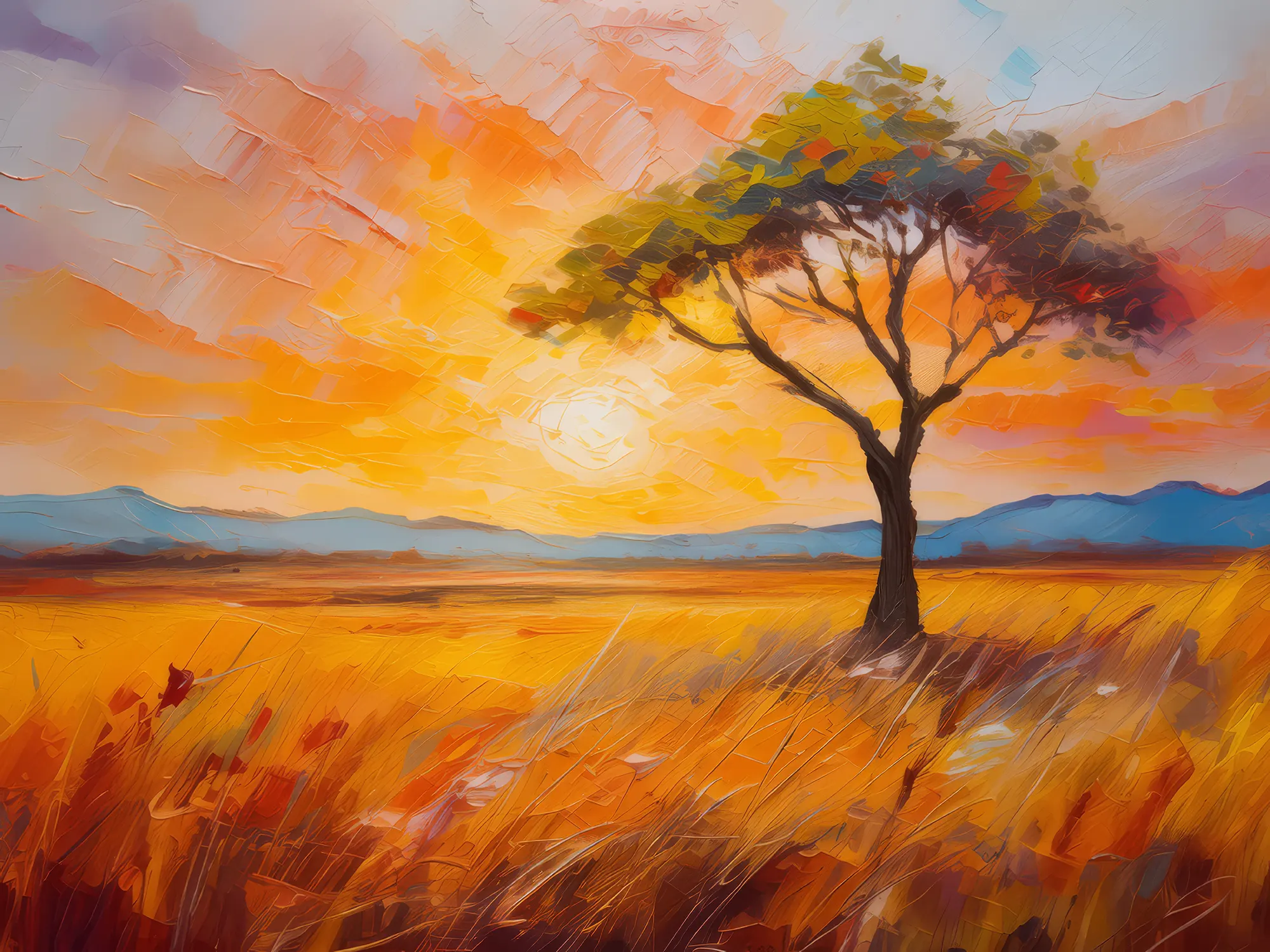 Painting: Golden Prairie Sunset
