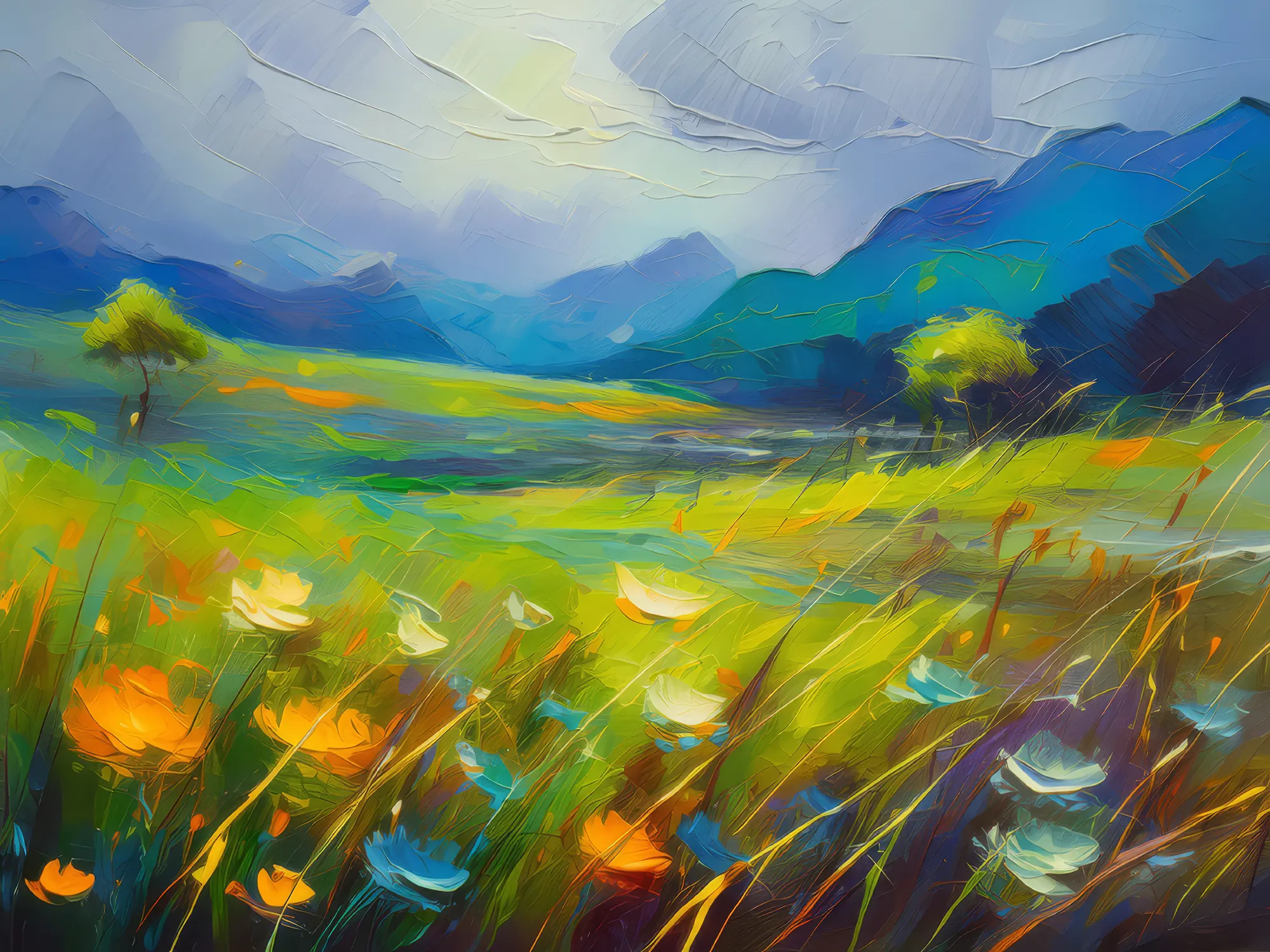 Painting: Grassland After the Rain