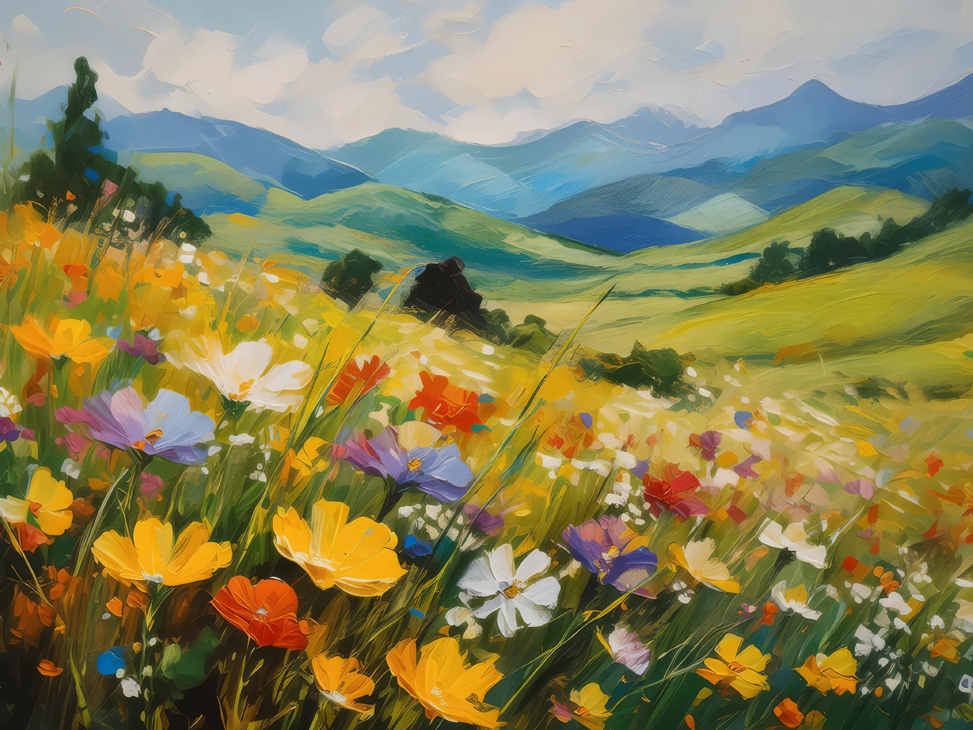 Painting: Grassland Wildflower Bloom