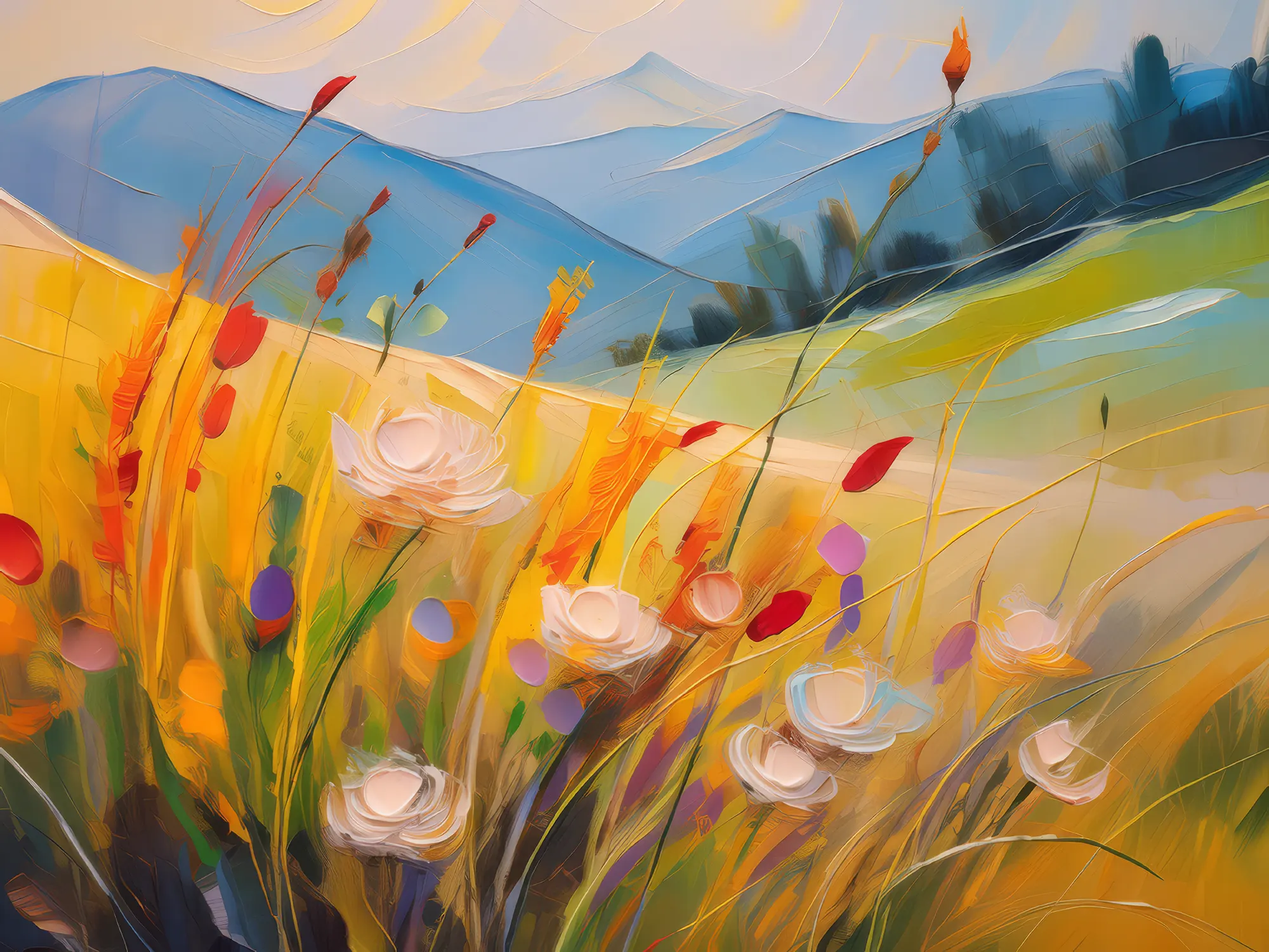 Painting: Grassland Wildflower Calligraphy