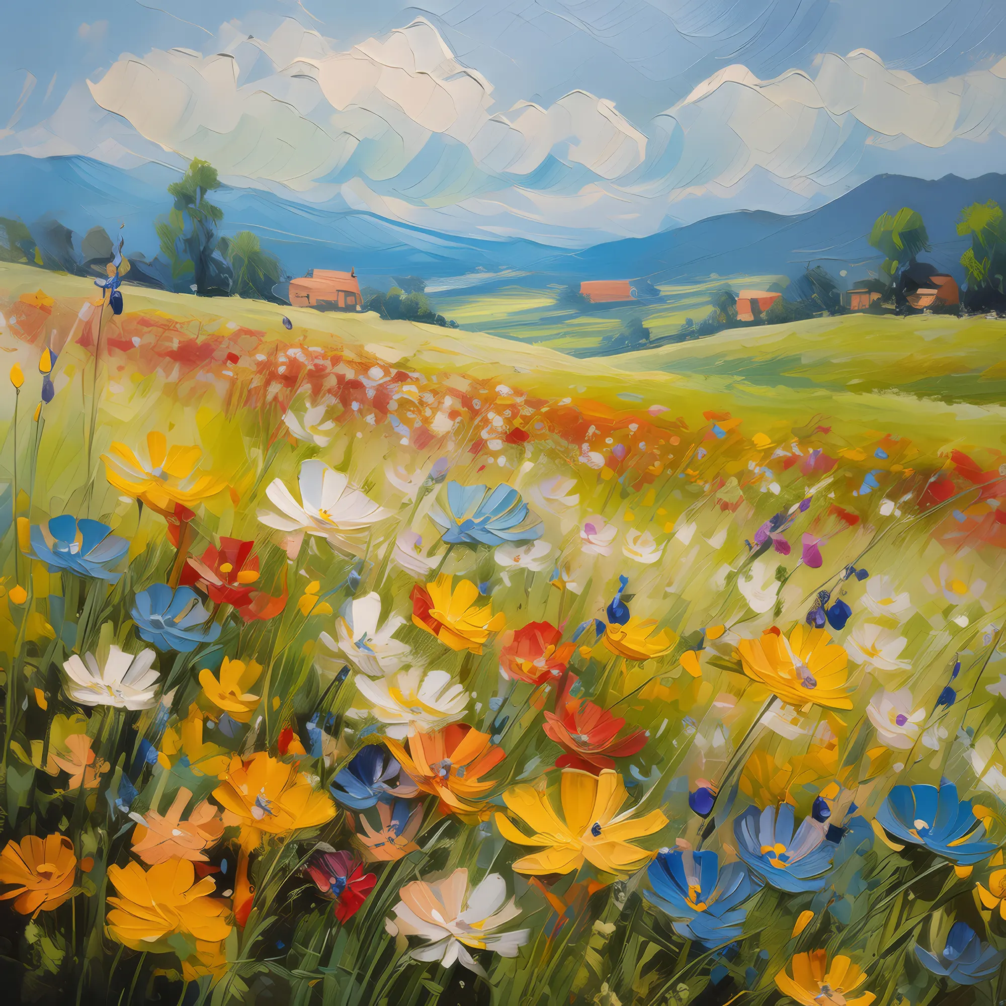 Painting: Grassland Wildflower Carpet