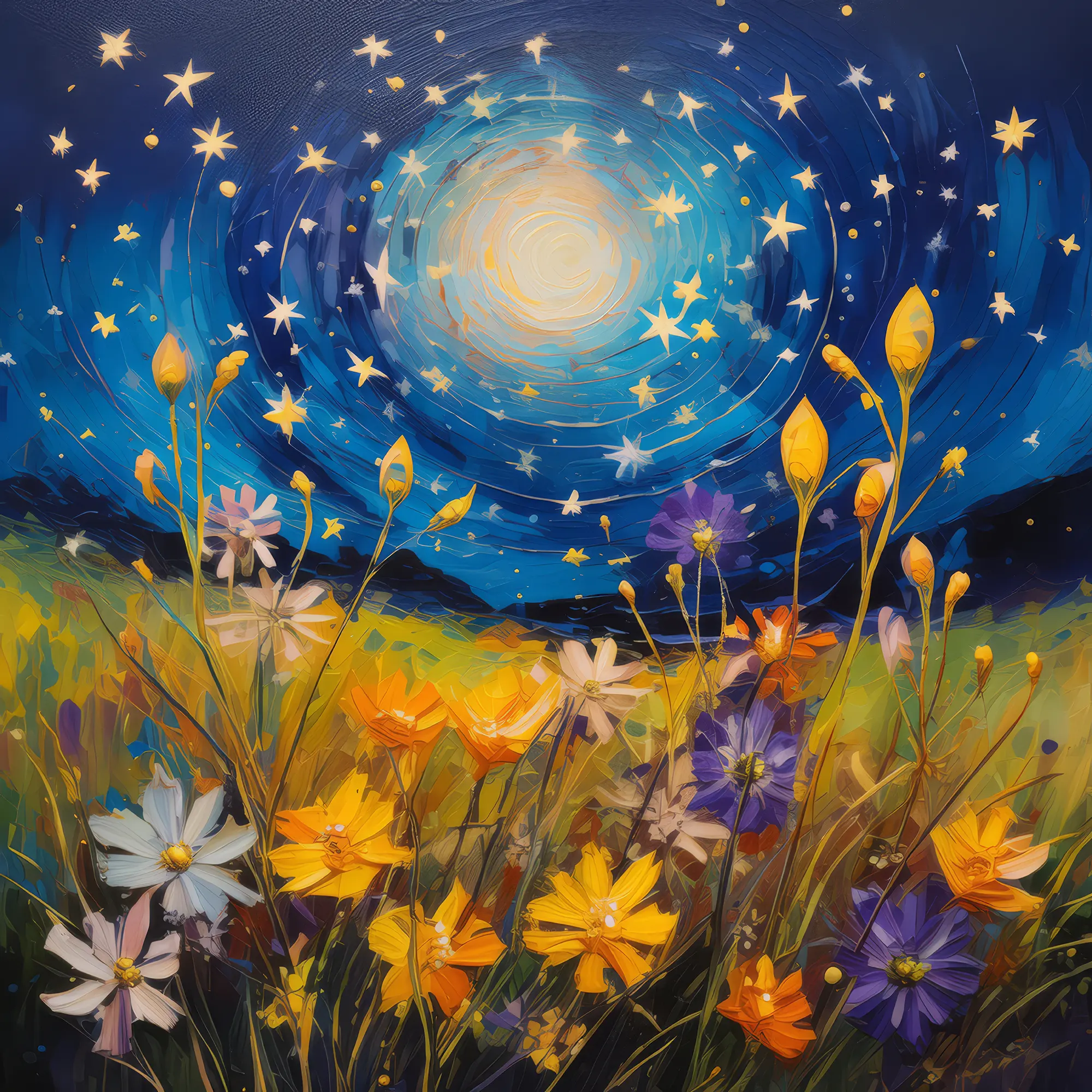 Painting: Grassland Wildflower Constellation