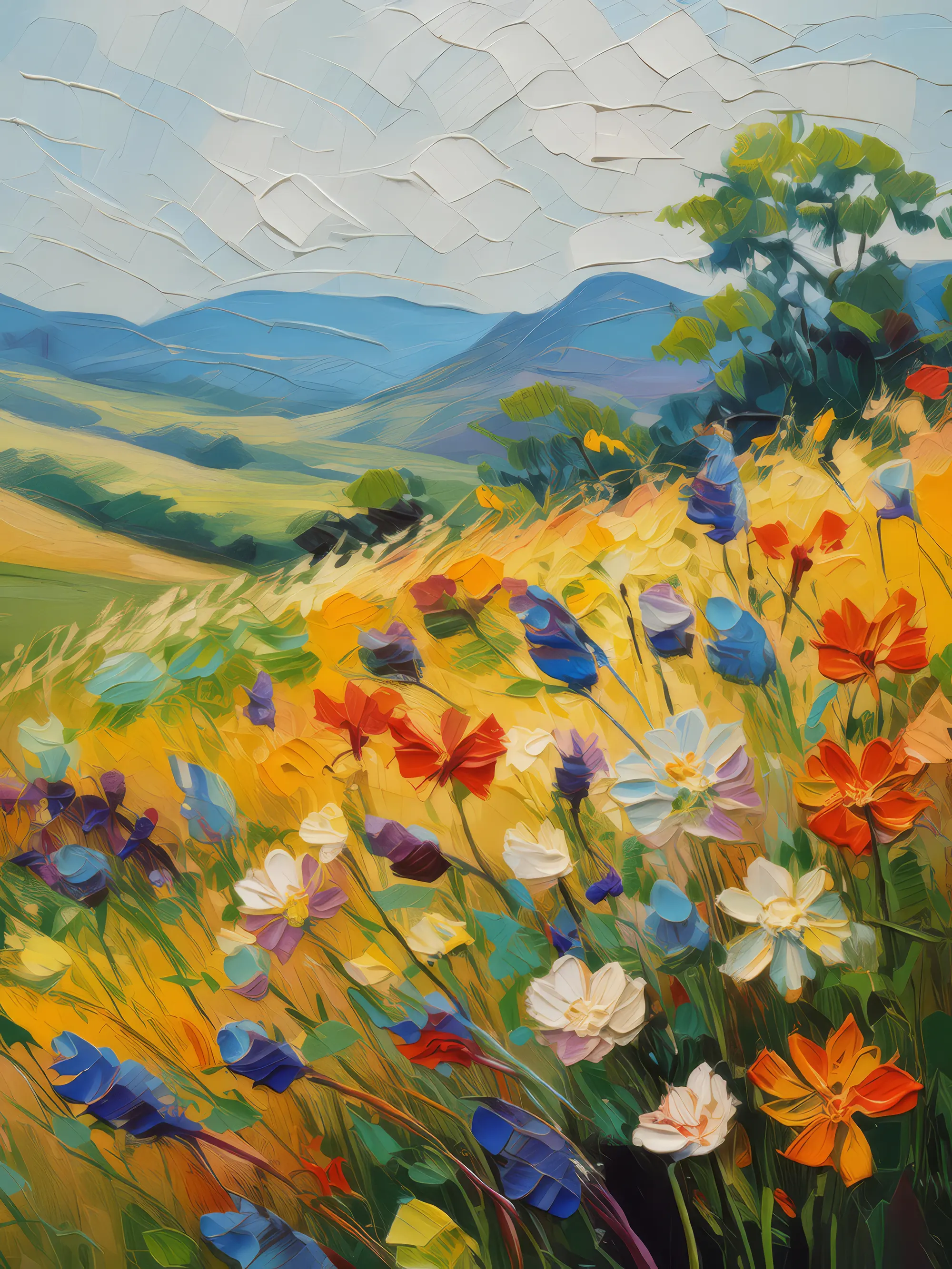 Painting: Grassland Wildflower Embroidery