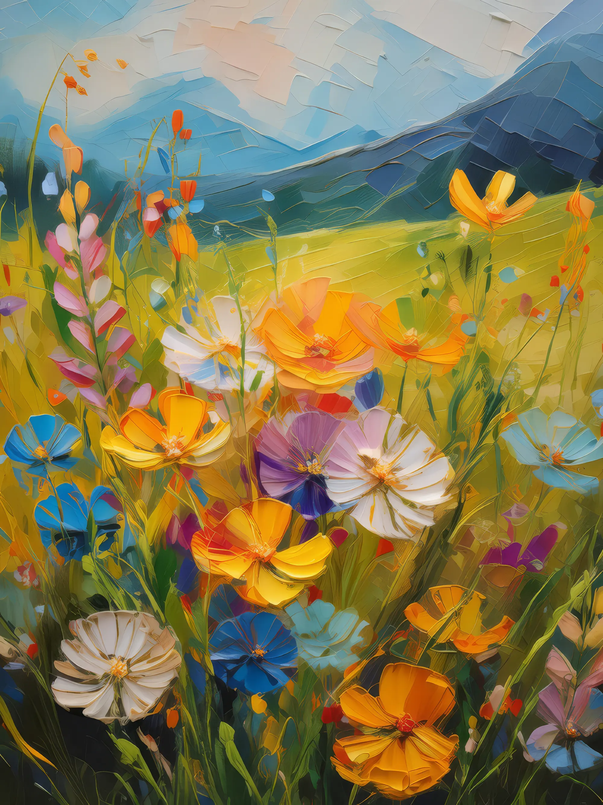 Painting: Grassland Wildflower Kaleidoscope