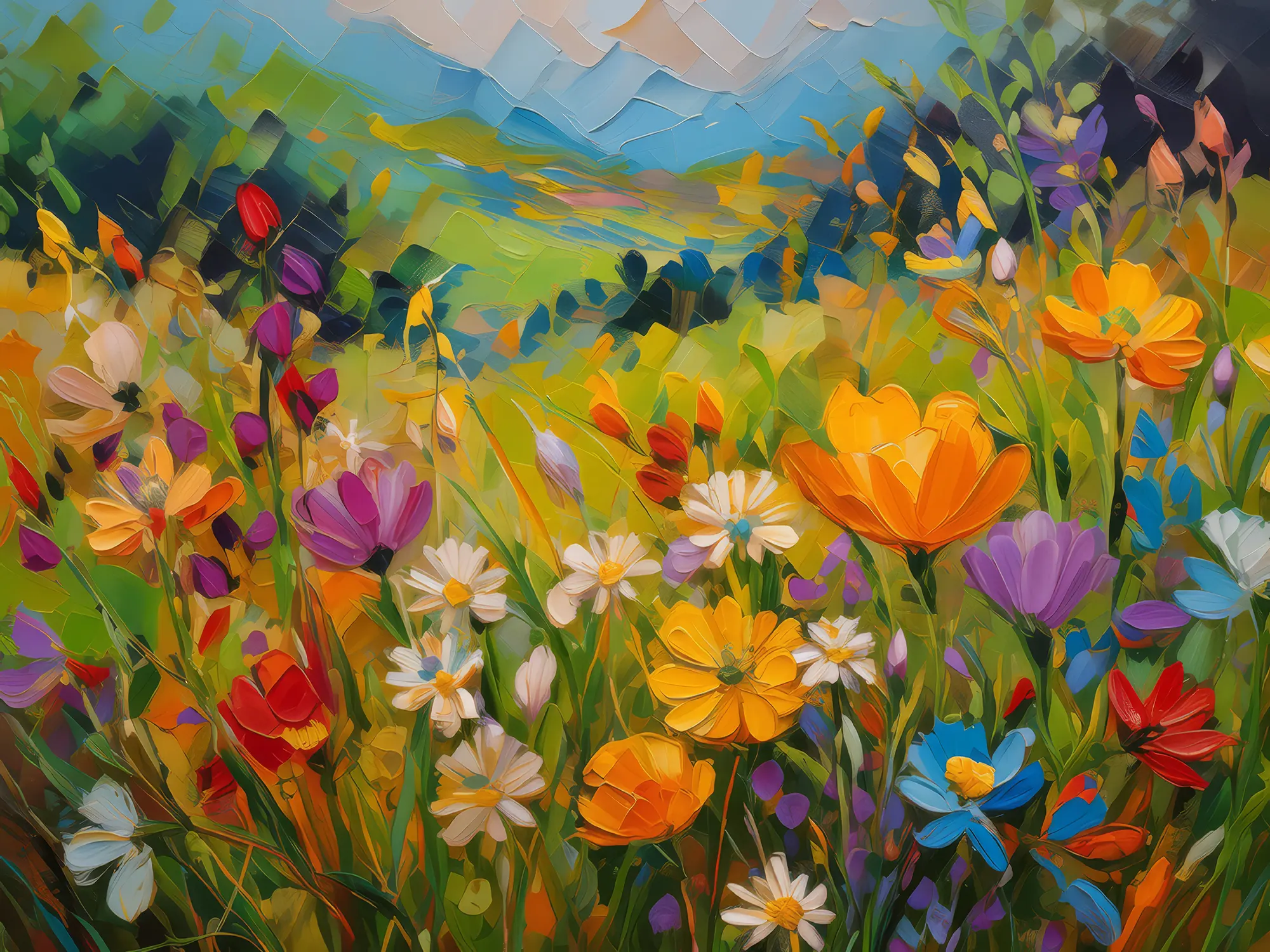 Painting: Grassland Wildflower Mosaic