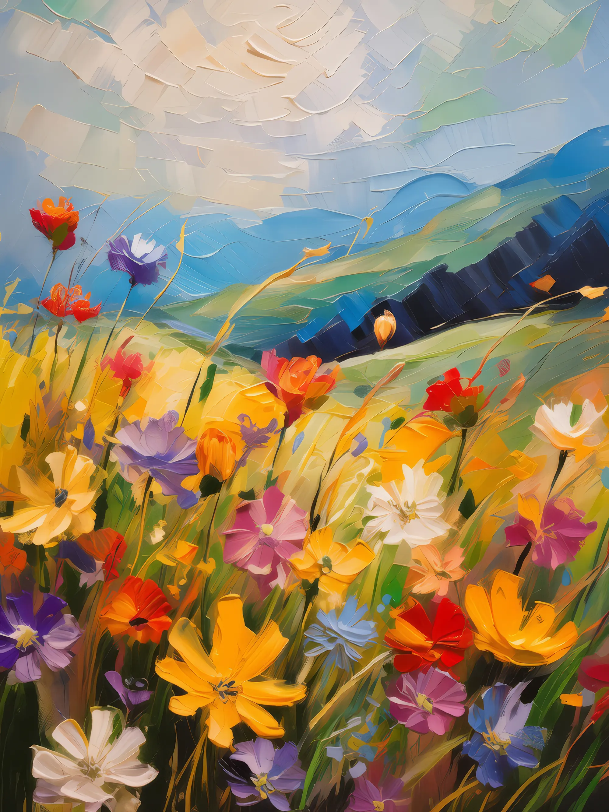 Painting: Grassland Wildflower Rhapsody