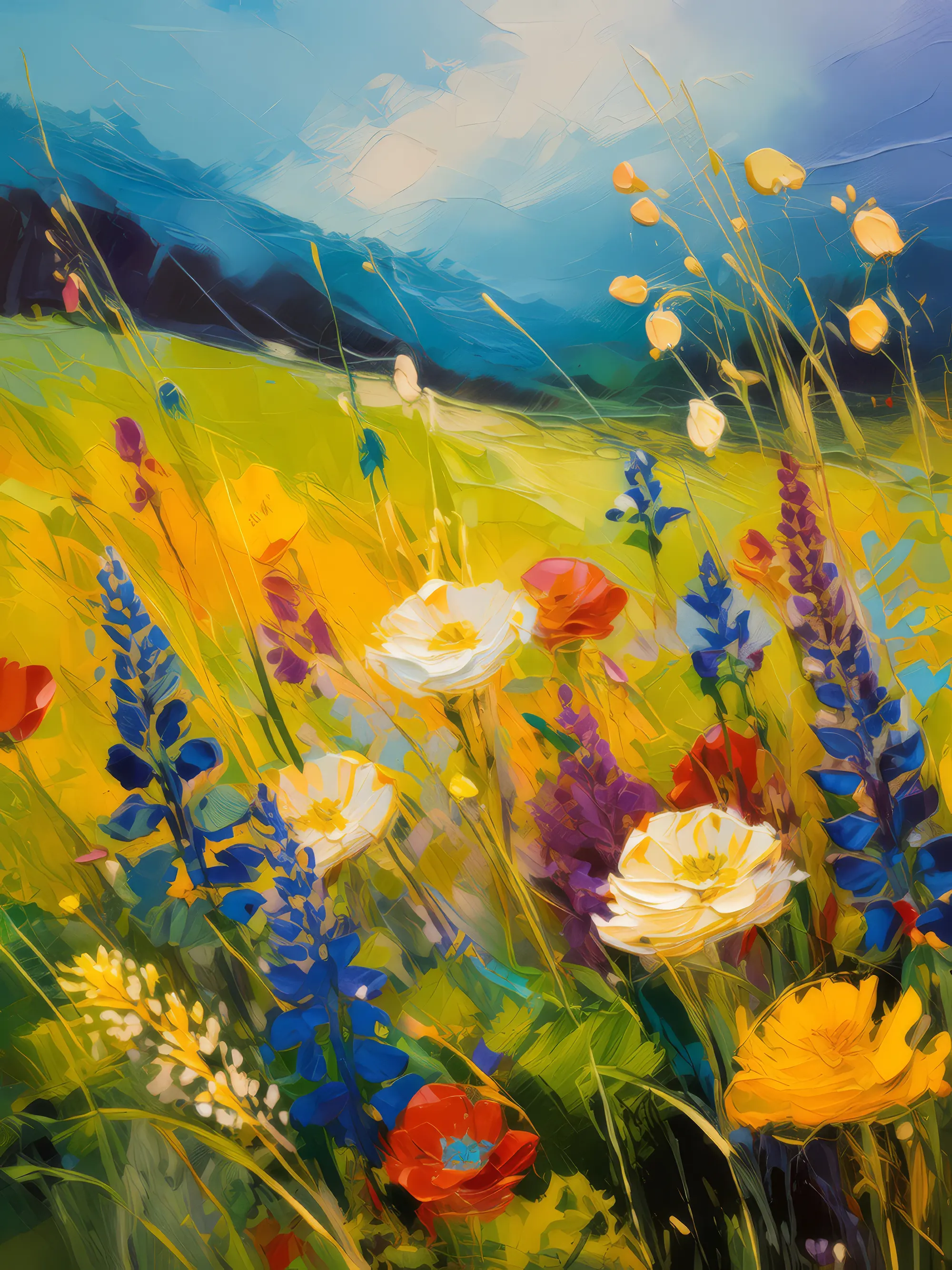 Painting: Grassland Wildflower Sonnet