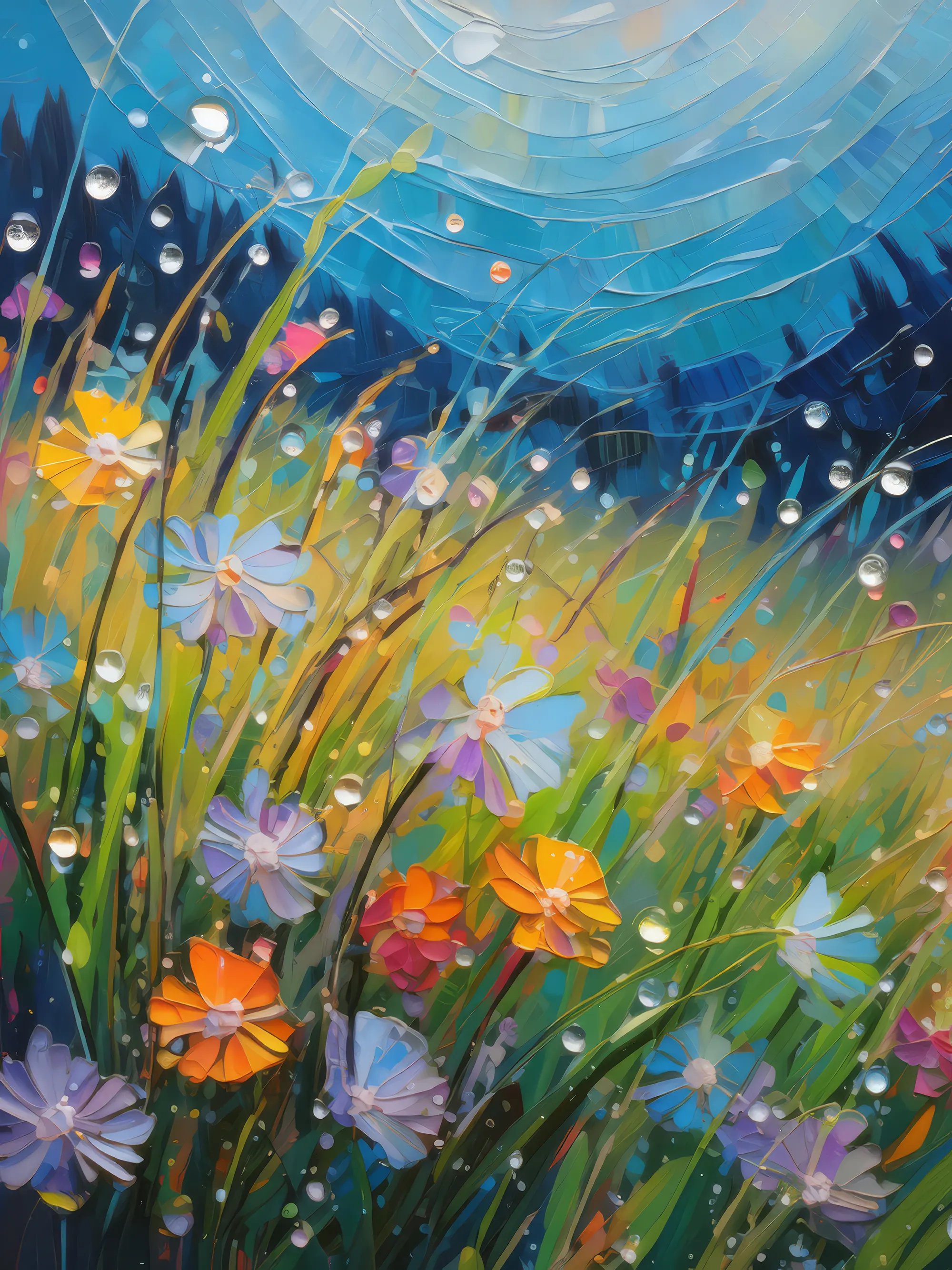 Painting: Grassland Wildflower Stardust
