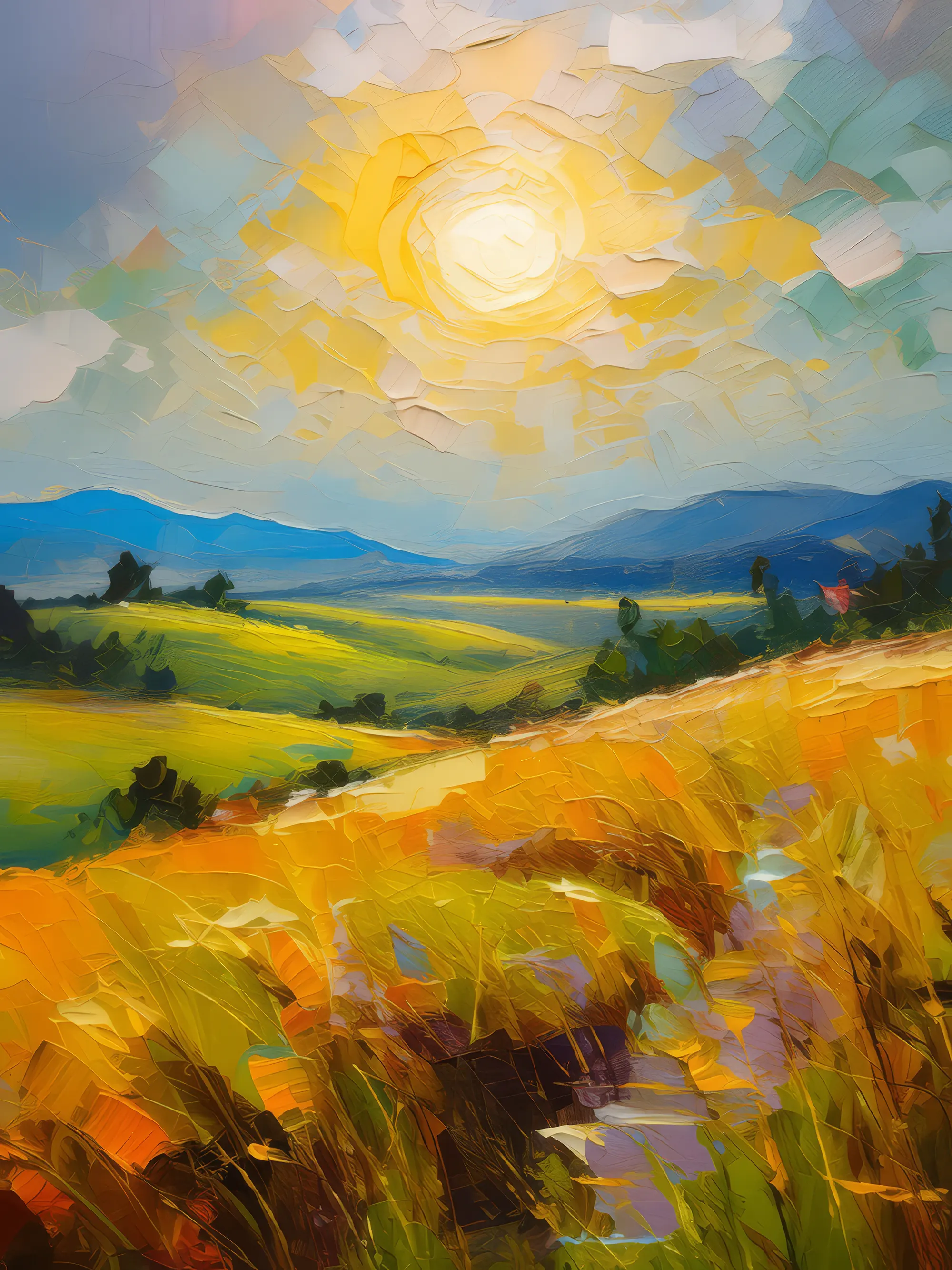 Painting: Grassland at High Noon