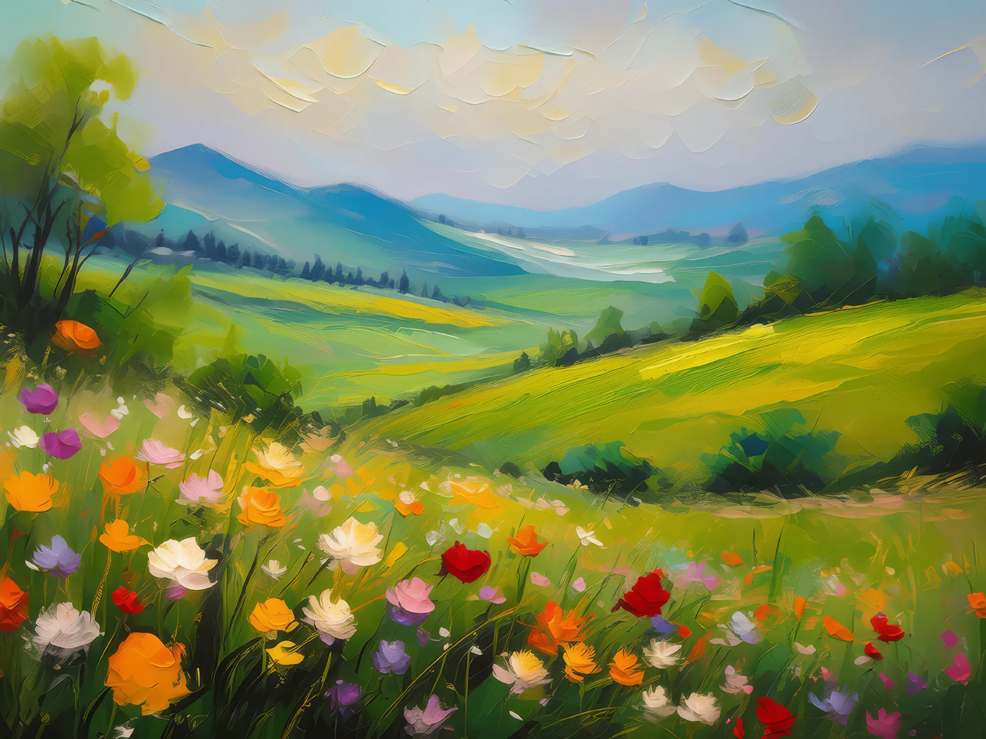 Painting: Grassland in Full Bloom