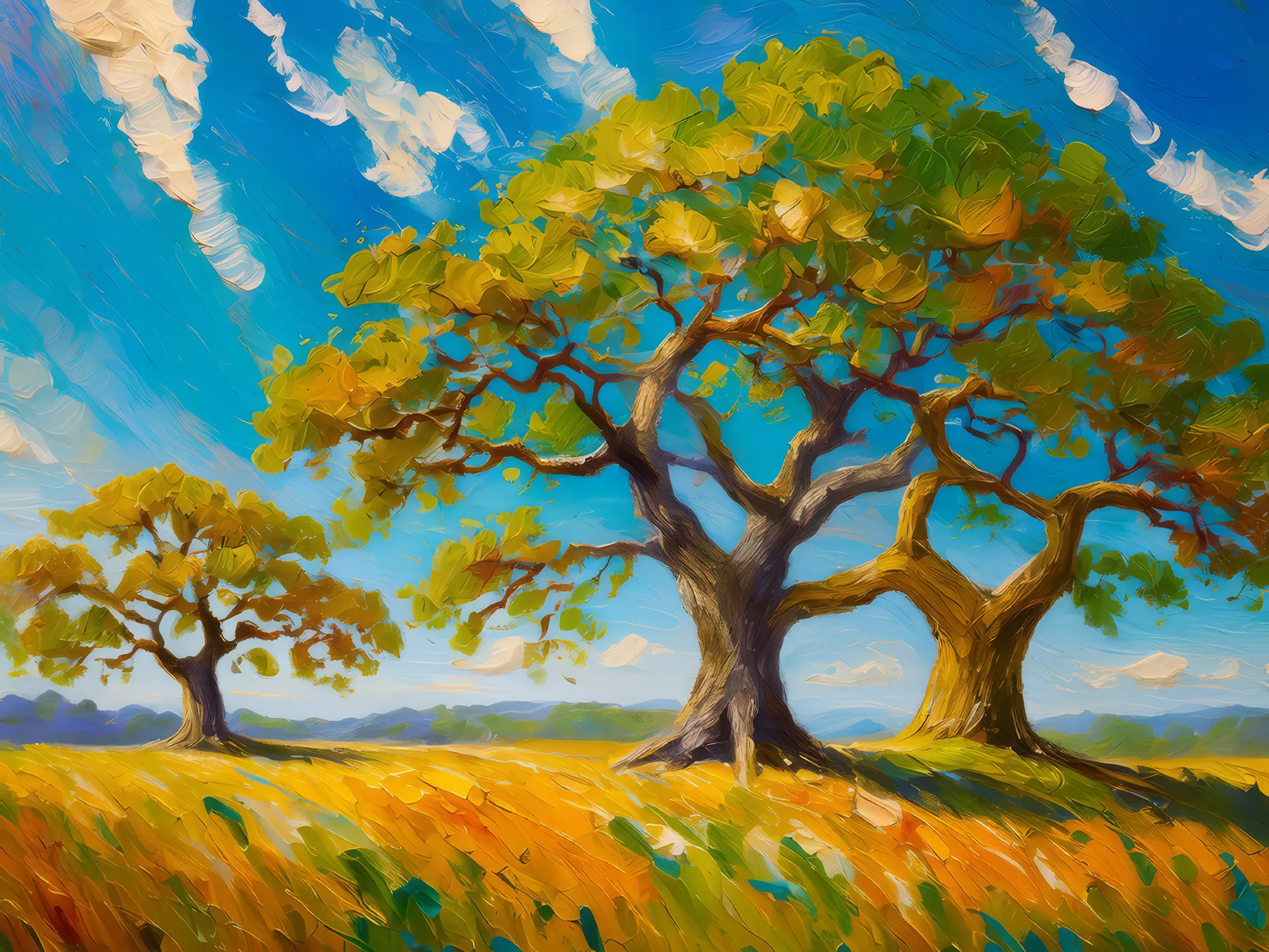 Painting: Grassland with Ancient Oaks