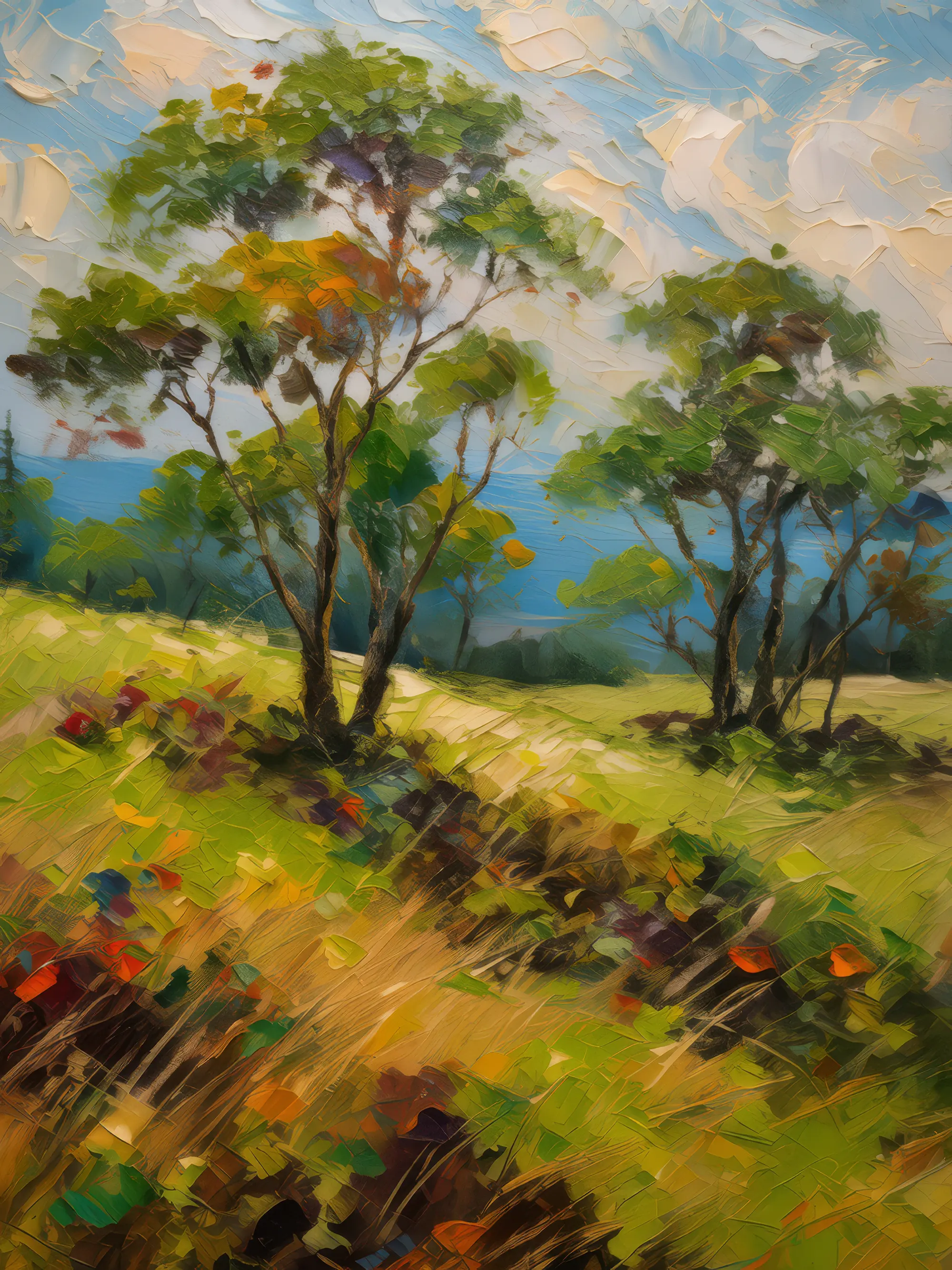 Painting: Grassland with Scattered Trees