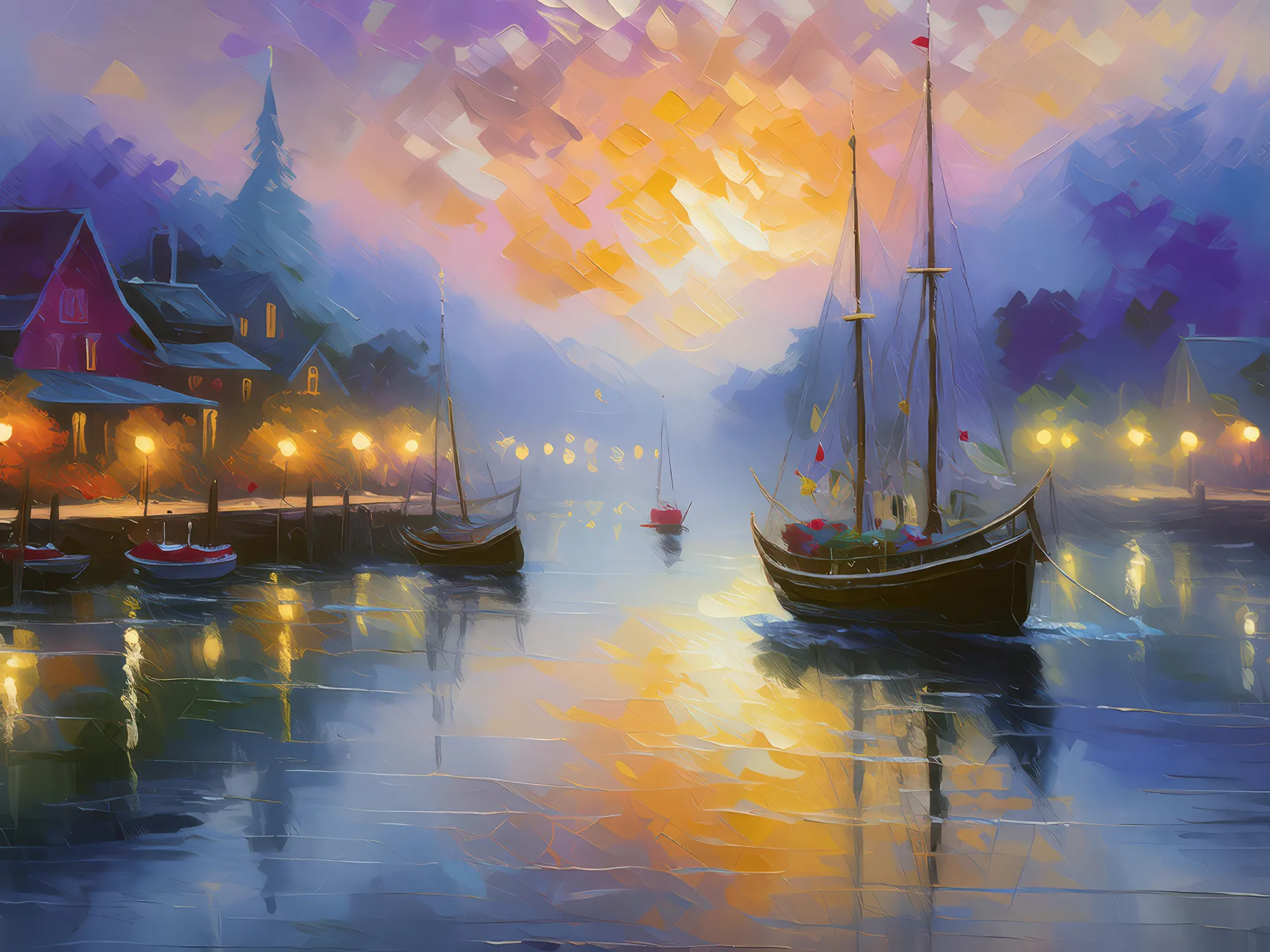 Painting: Harbor Fog at Dawn