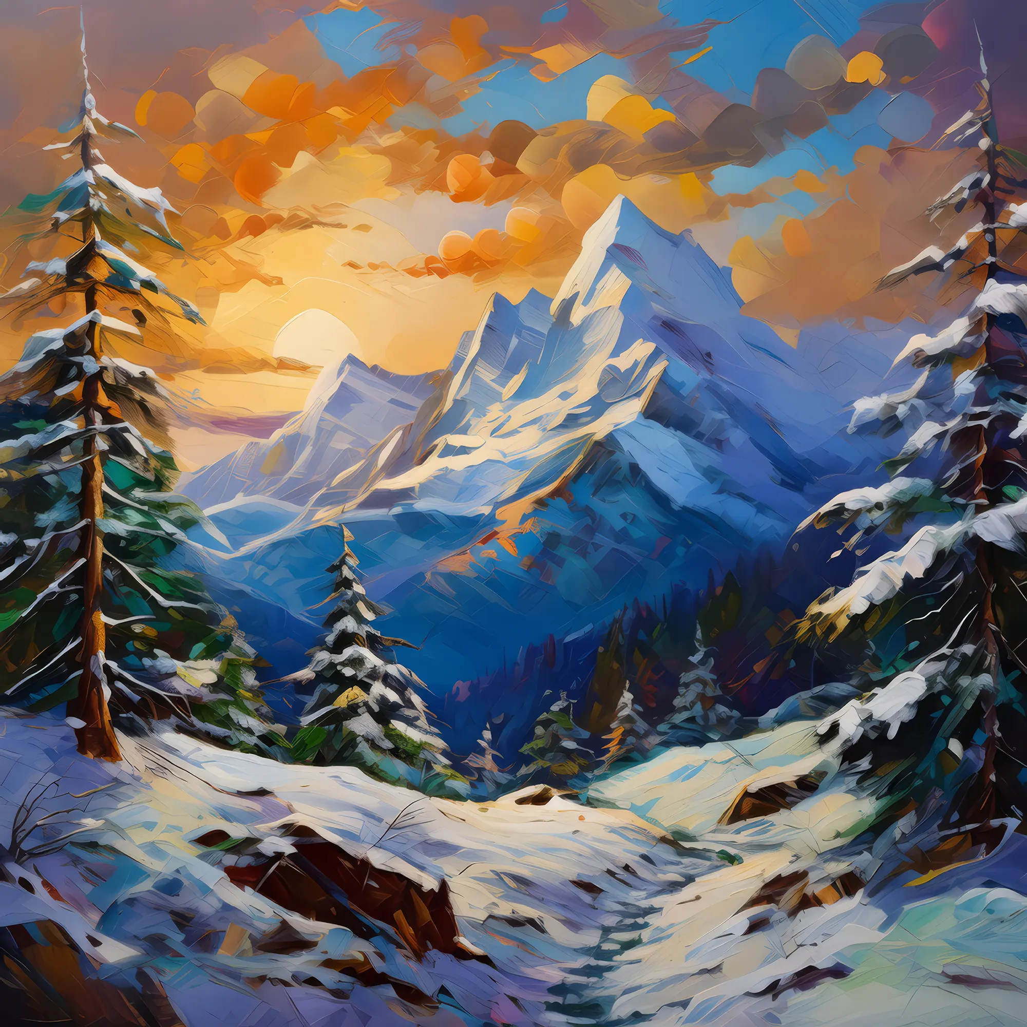 Painting: Harsh Alpine Winter