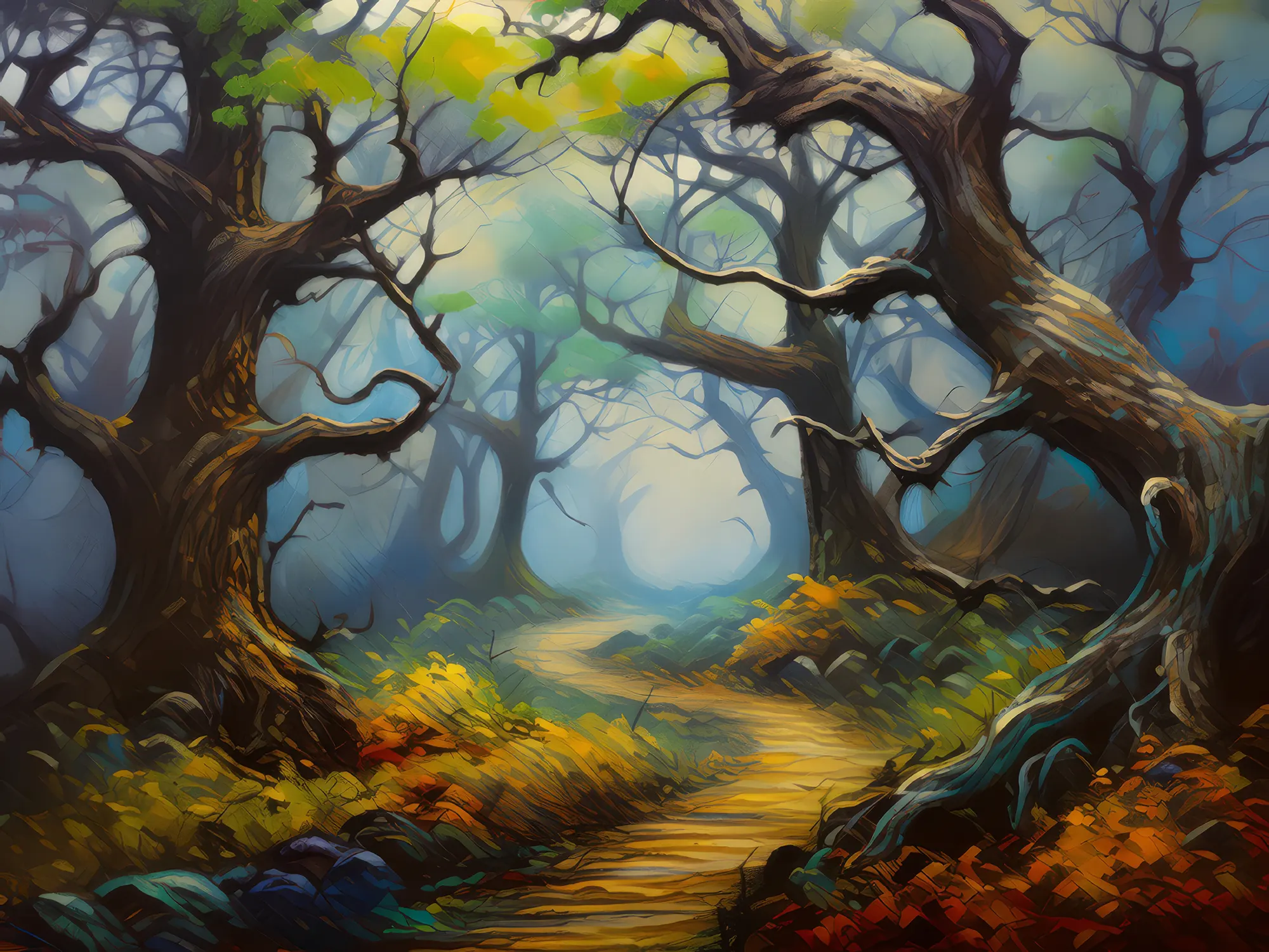 Painting: Haunted Forest Path