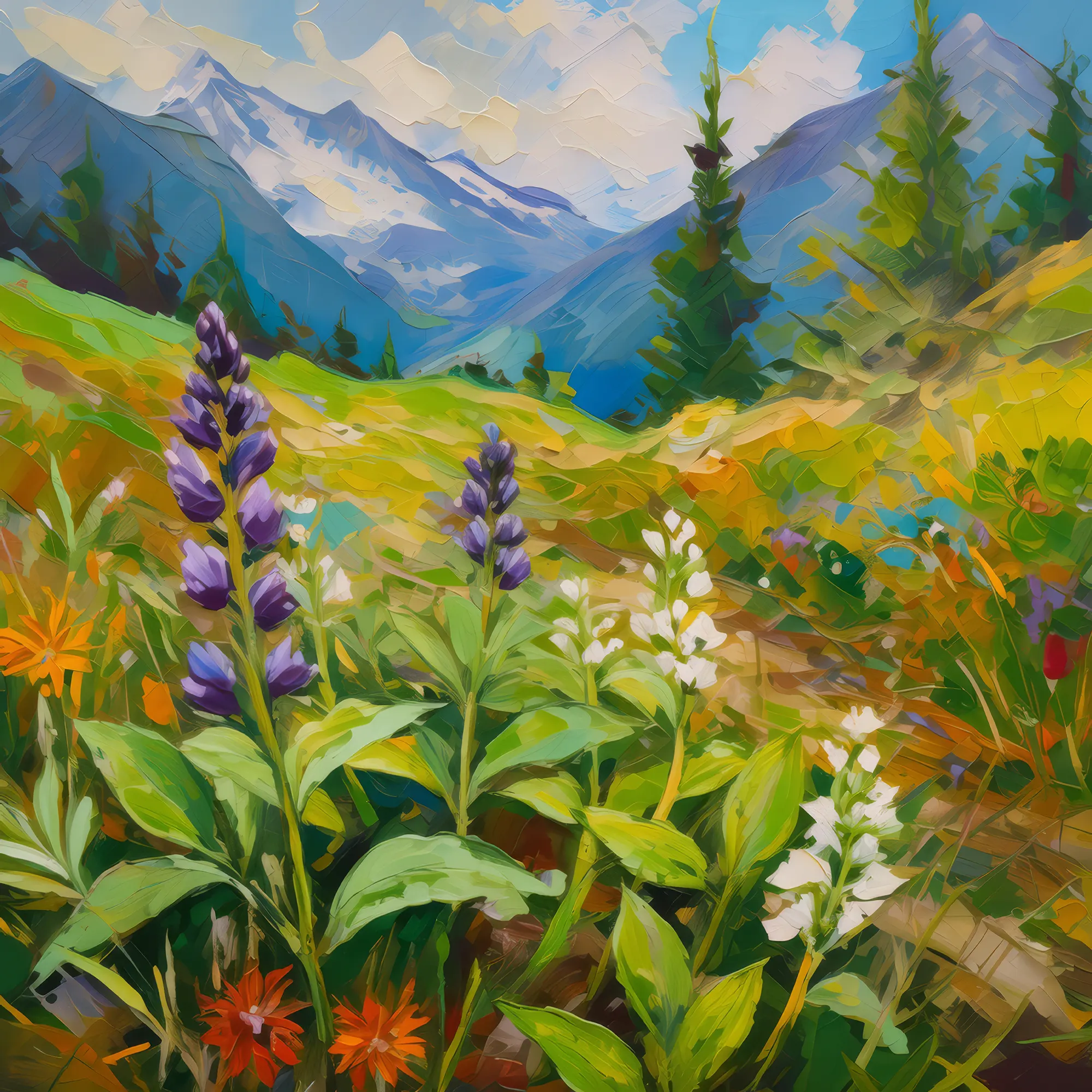 Painting: Herbs of the Alpine Meadows