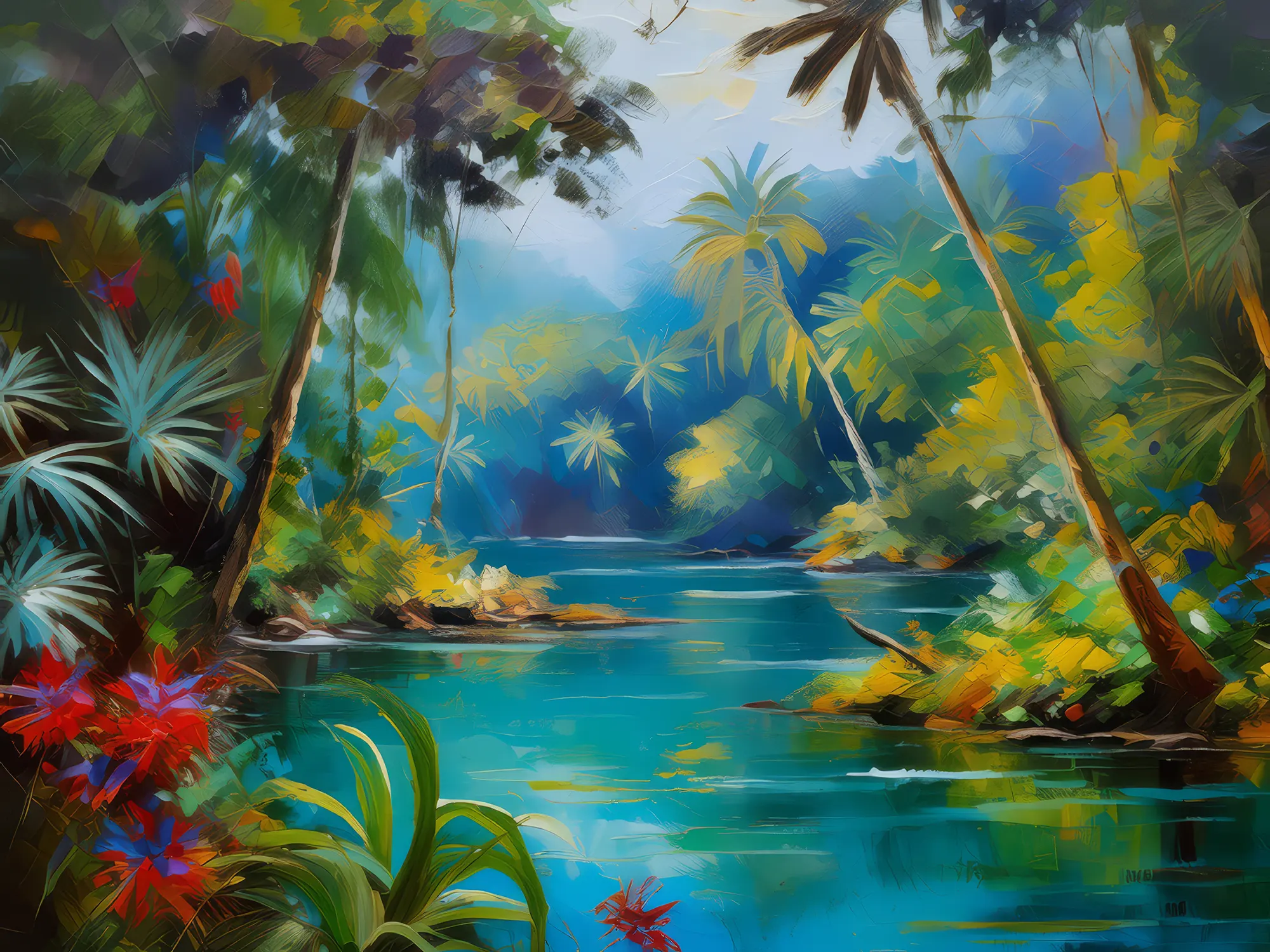 Painting: Hidden Jungle Lagoon