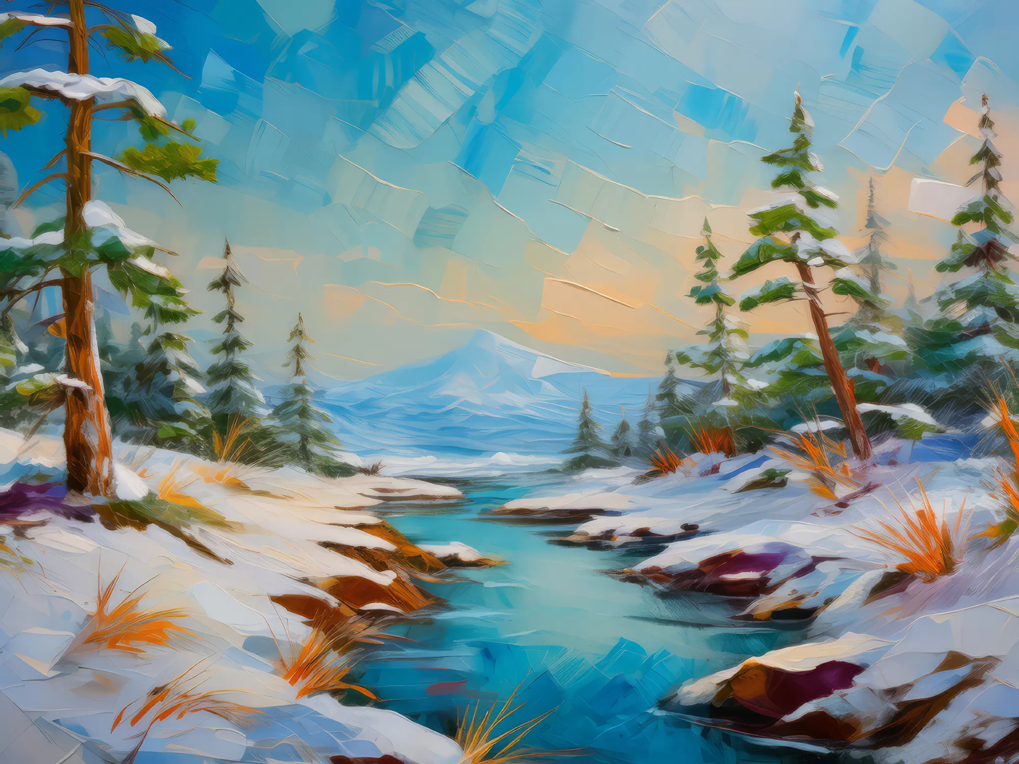 Painting: Hidden Oasis in Boreal Desert