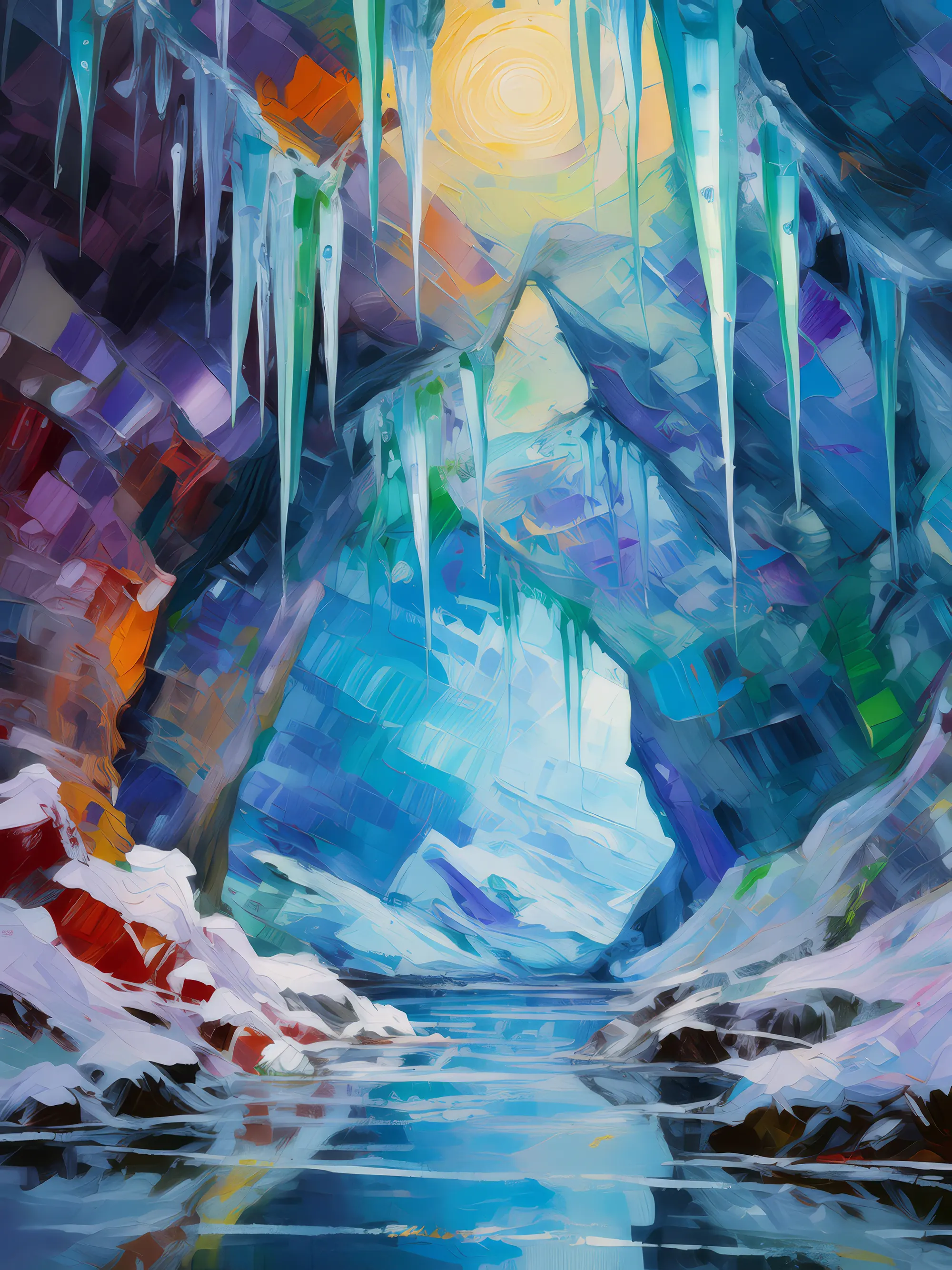 Painting: Ice Cave Chasm