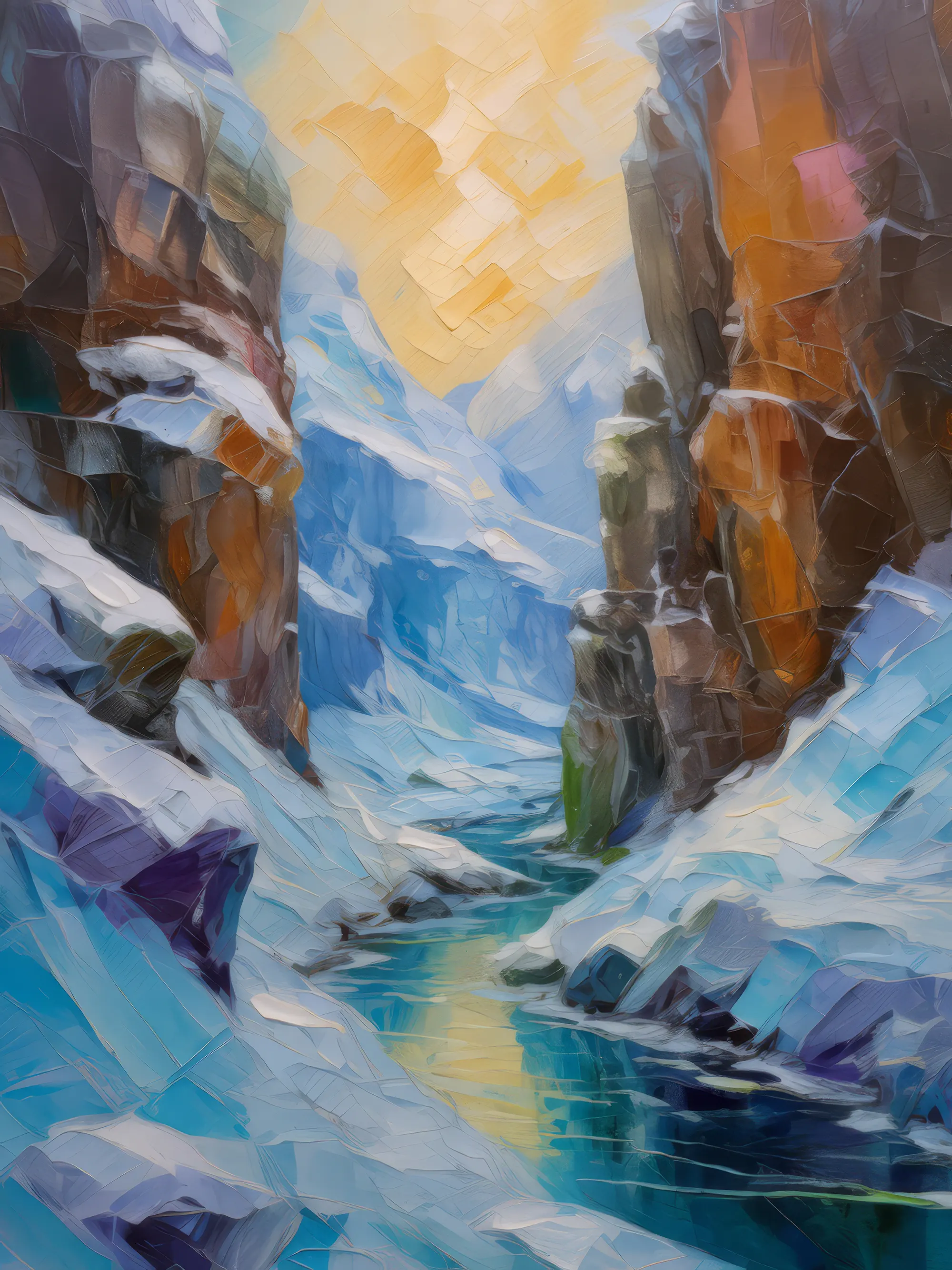 Painting: Ice-Covered Canyon